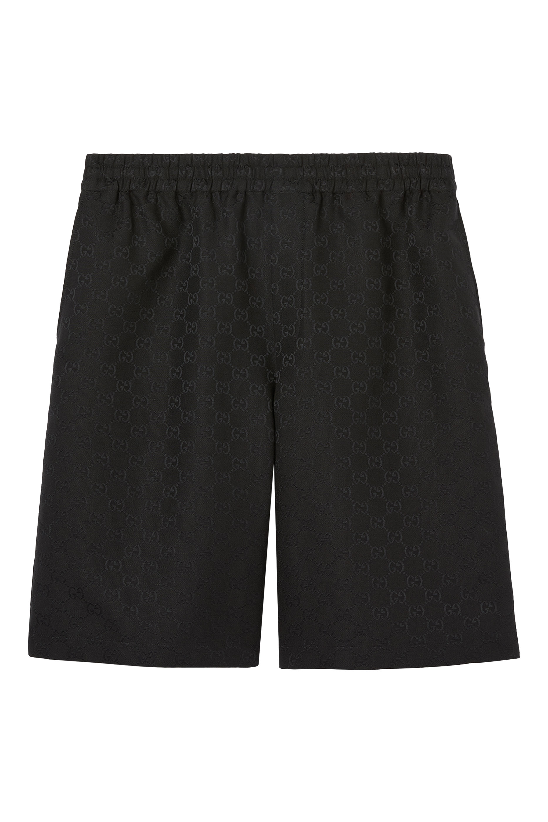 شورت محفور بشعار الماركة مزيج قماش قنب وكتان