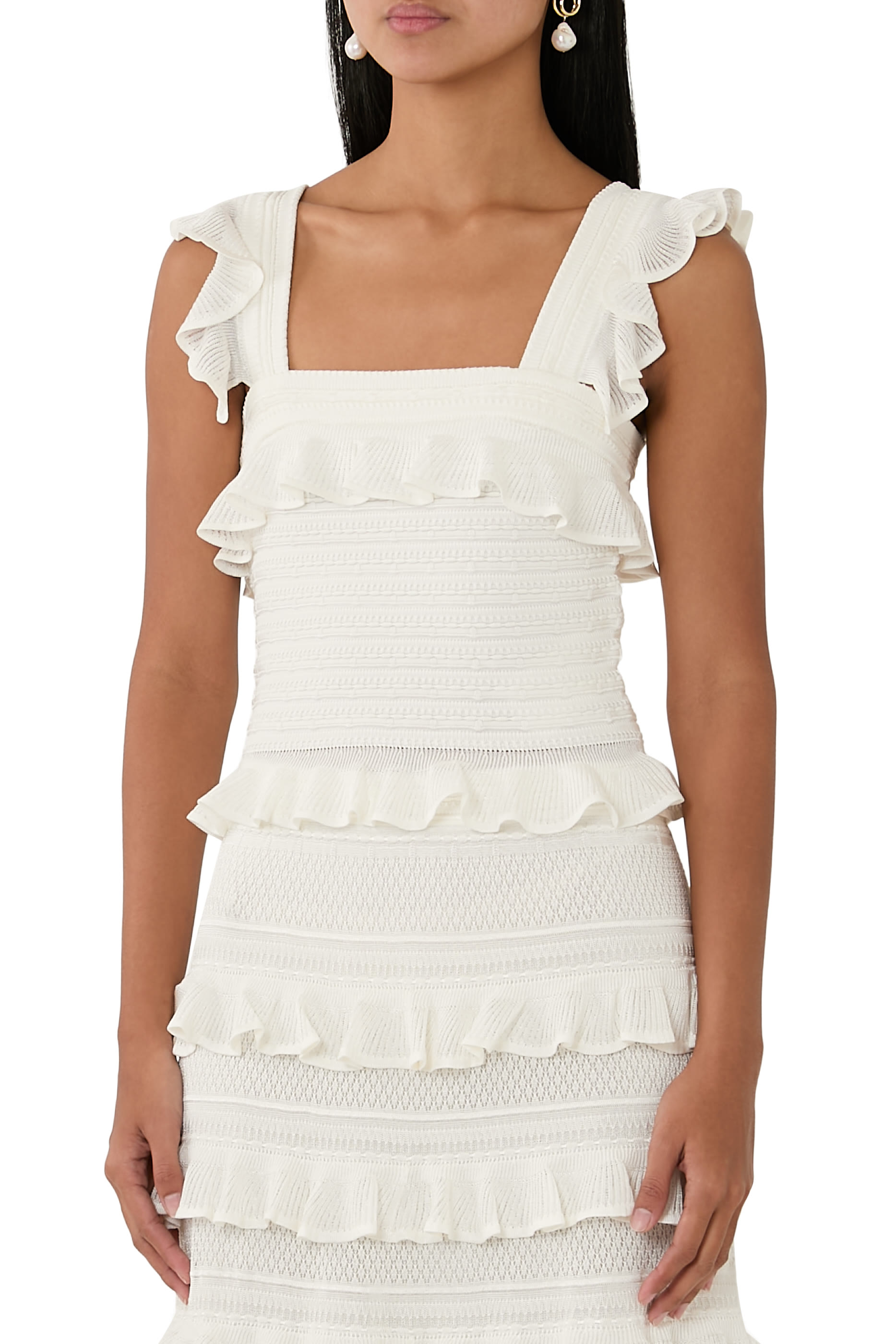 كاميسول لونا مزين بدانتيل وكشكش