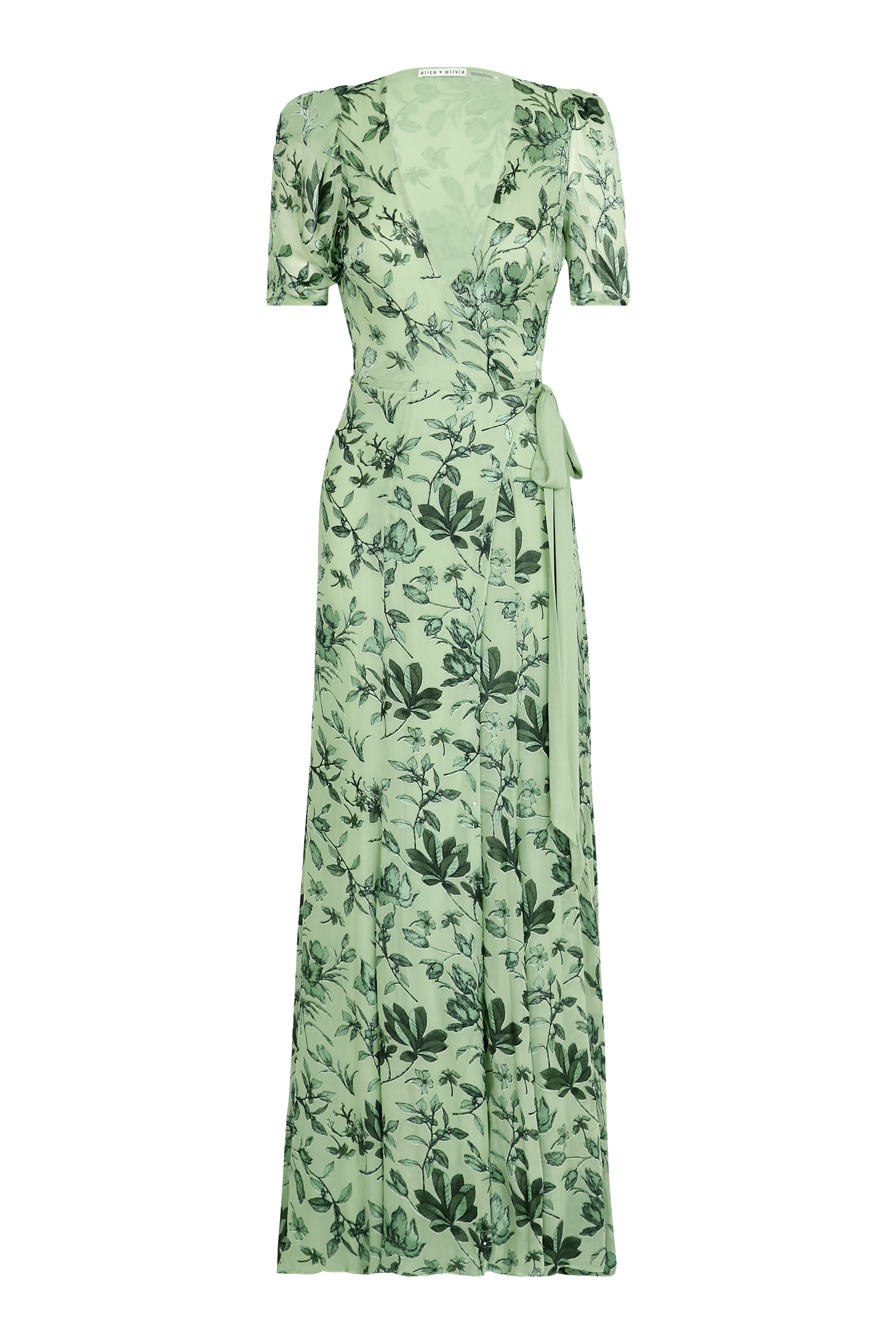 فستان تيانا طويل بتصميم ملفوف بأكمام منفوخة