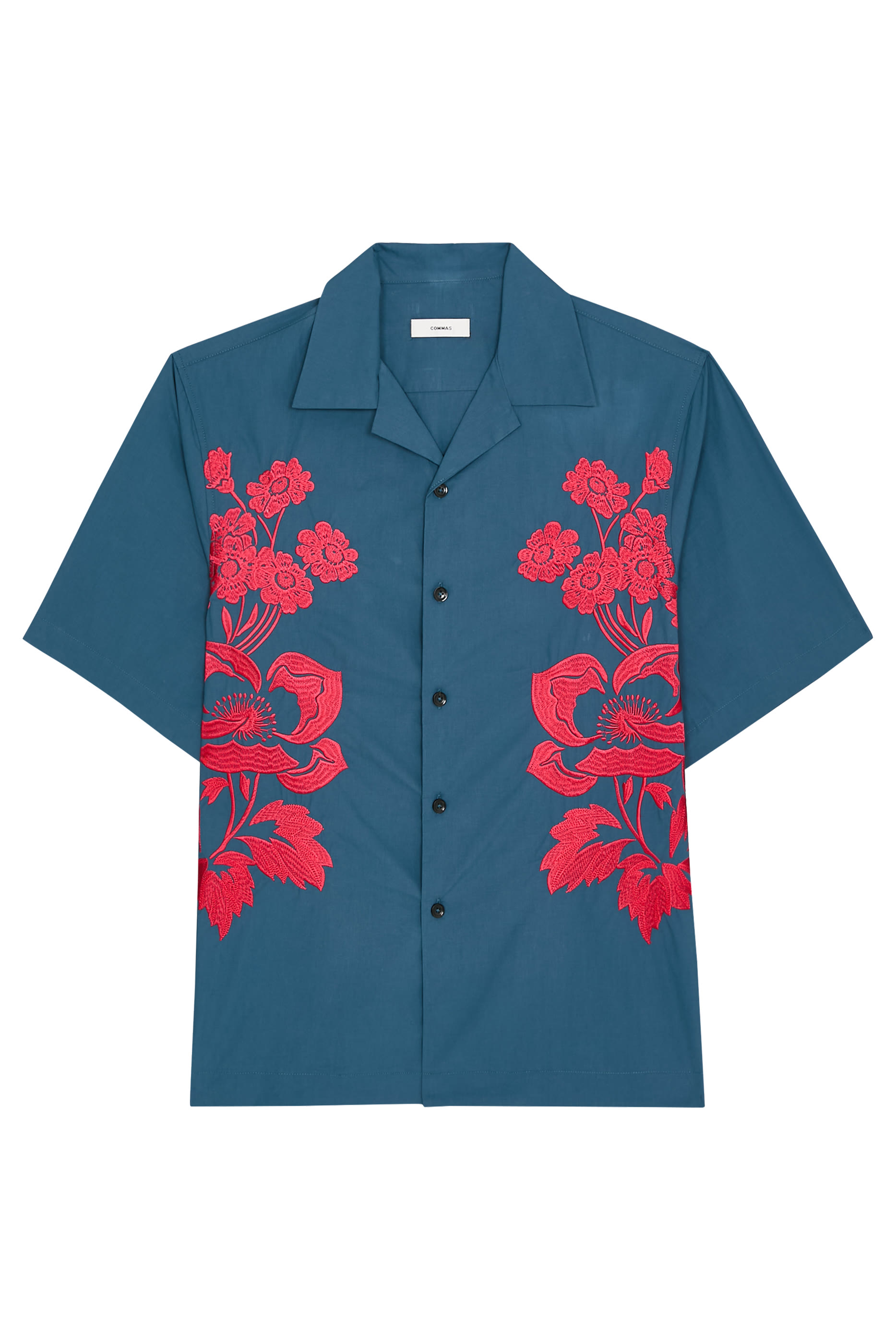 قميص بولينج بتطريزات فاوانيا