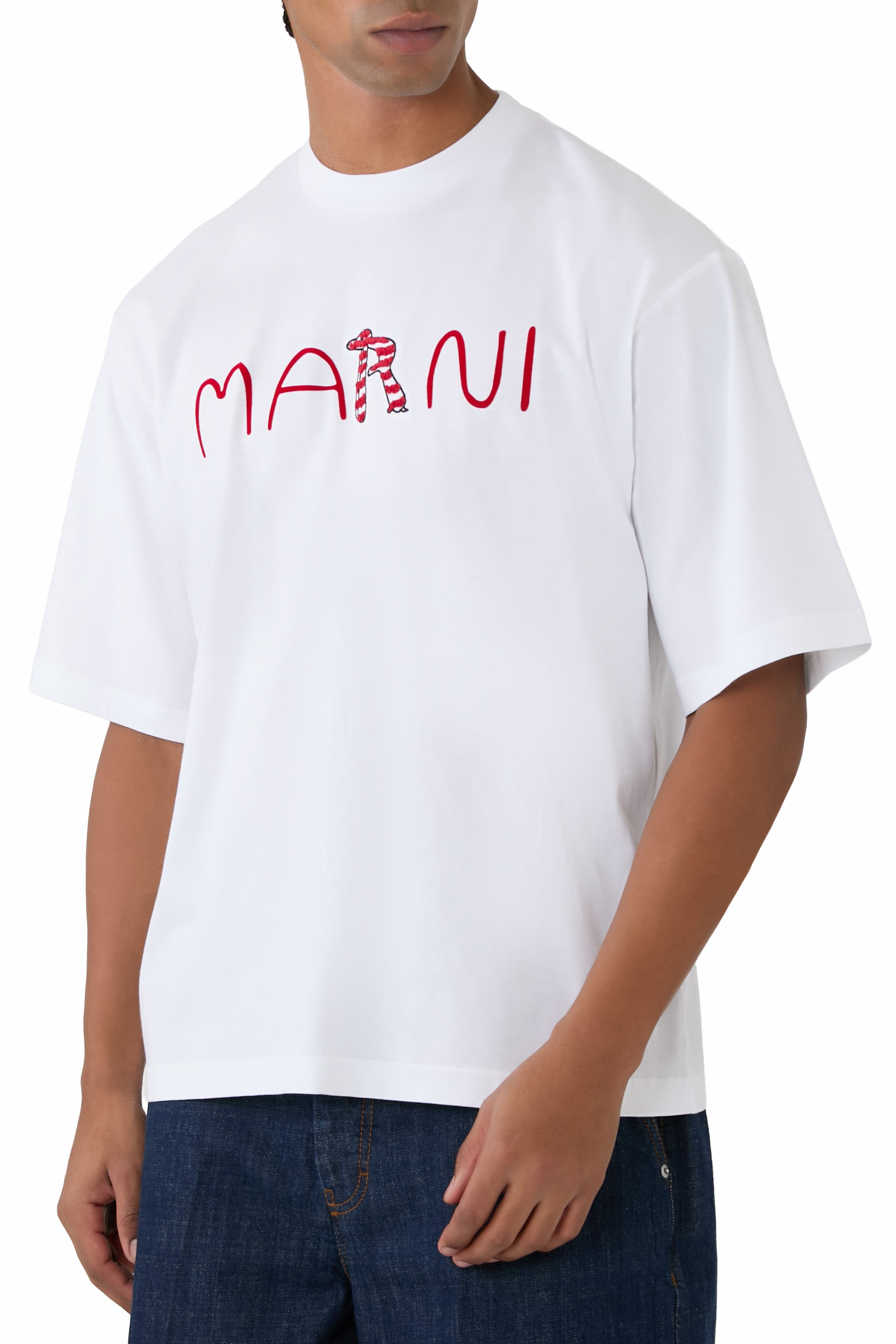 تيشيرت بحروف شعار الماركة بتصميم حيوانات مخملية