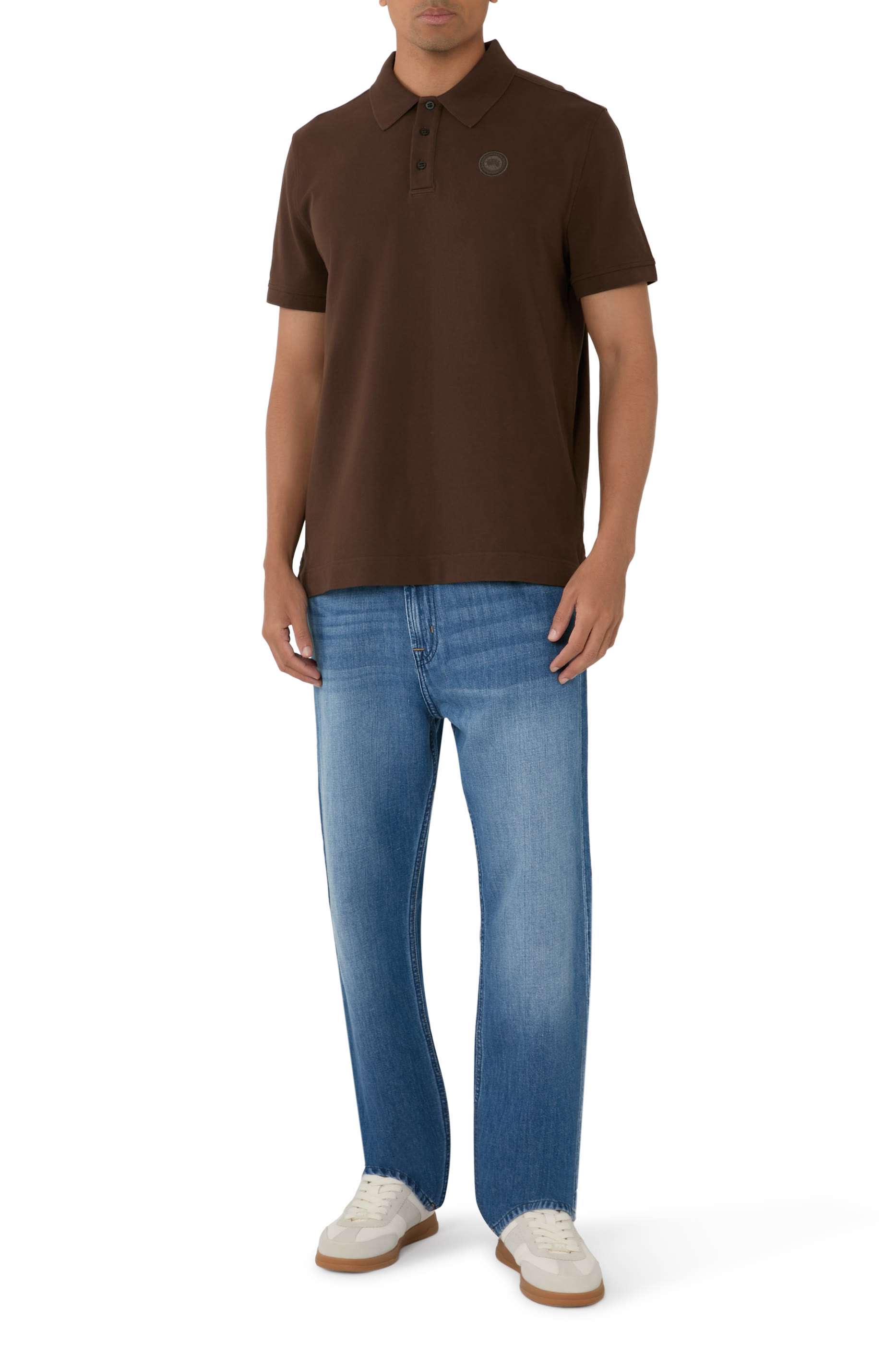 قميص بولو بيكلي بشعار الماركة بلون مماثل