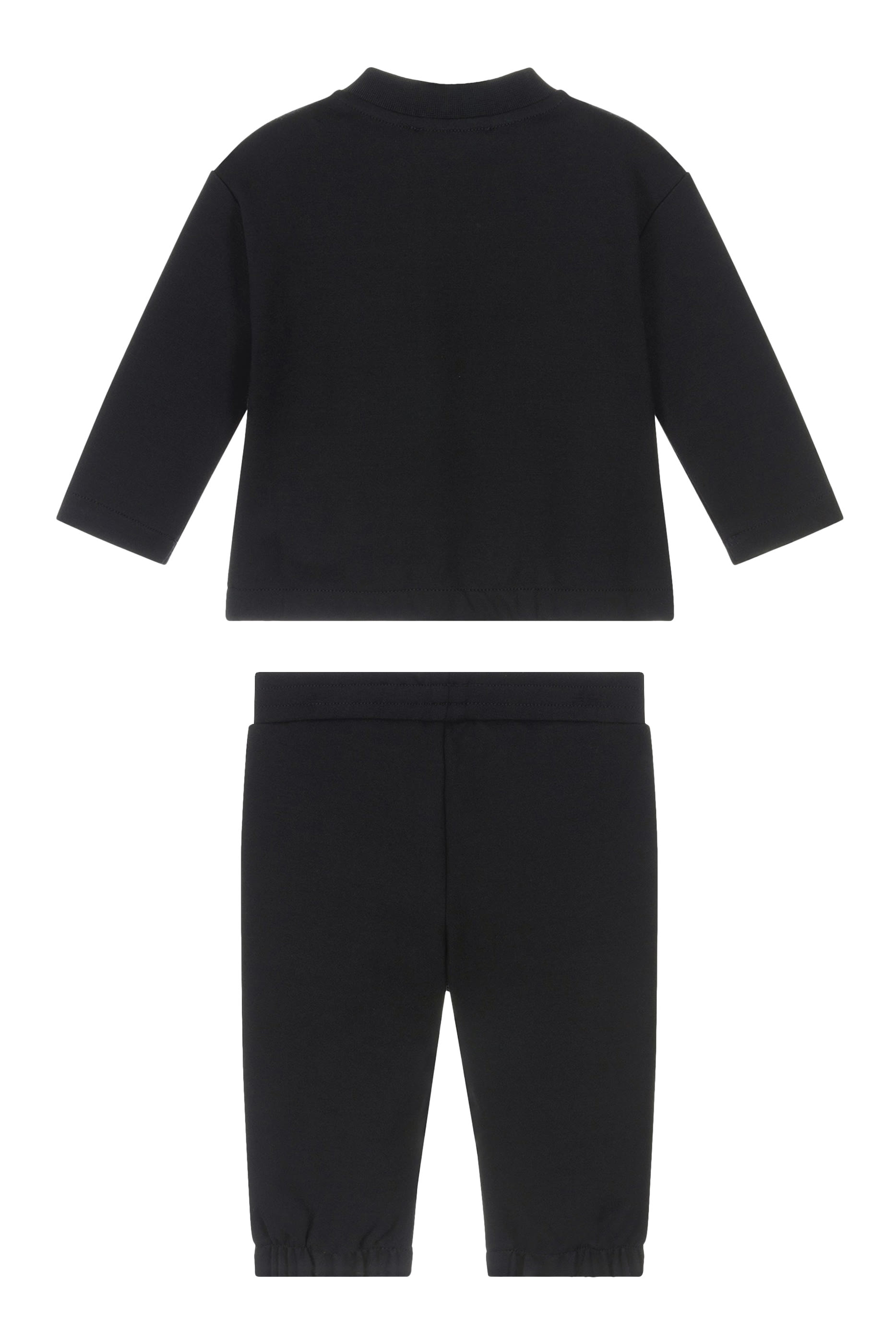 بدلة رياضية بجيوب بشعار الماركة بملمس بارز للأطفال