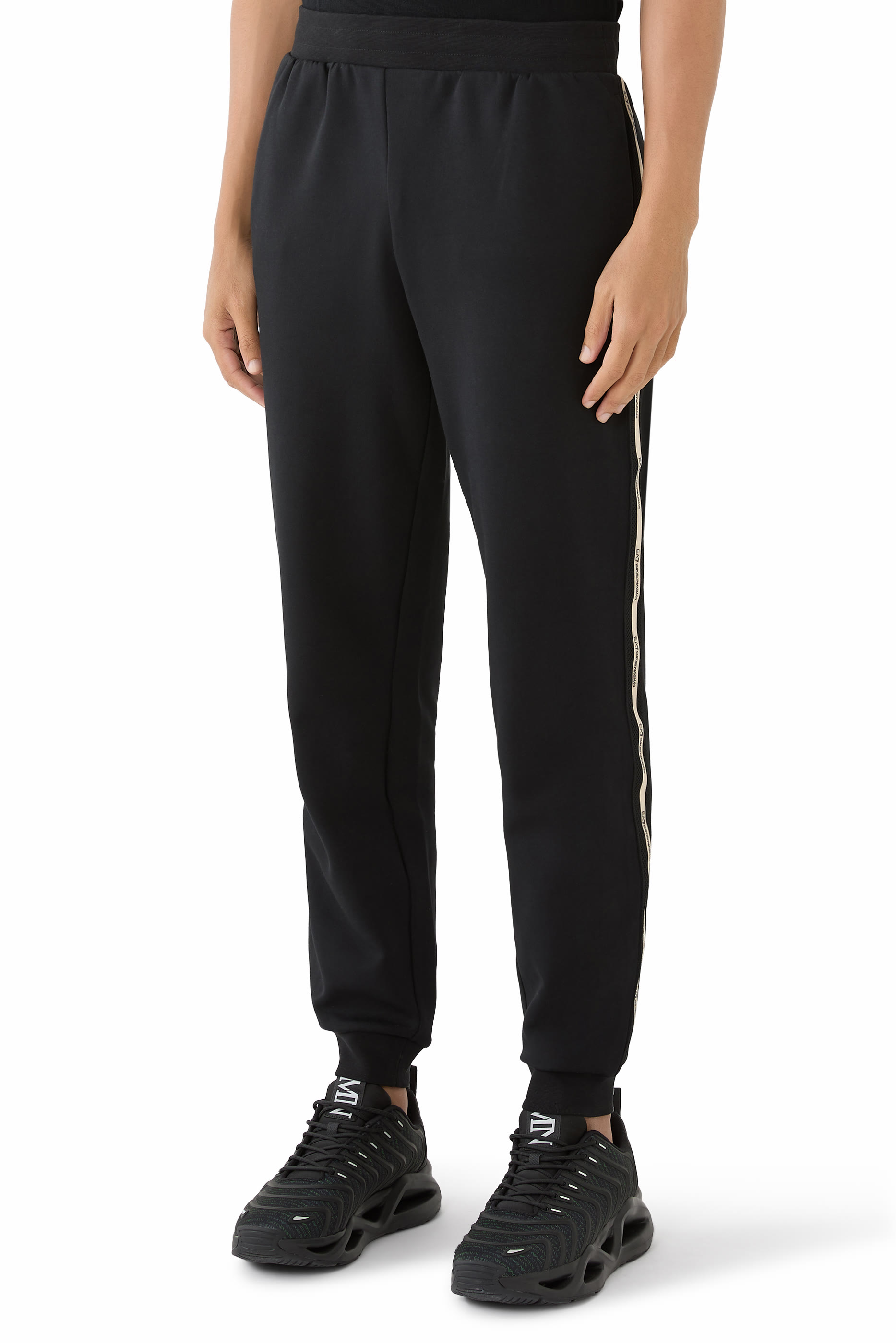 بنطال رياضي بشعار الماركة مزيج قطن