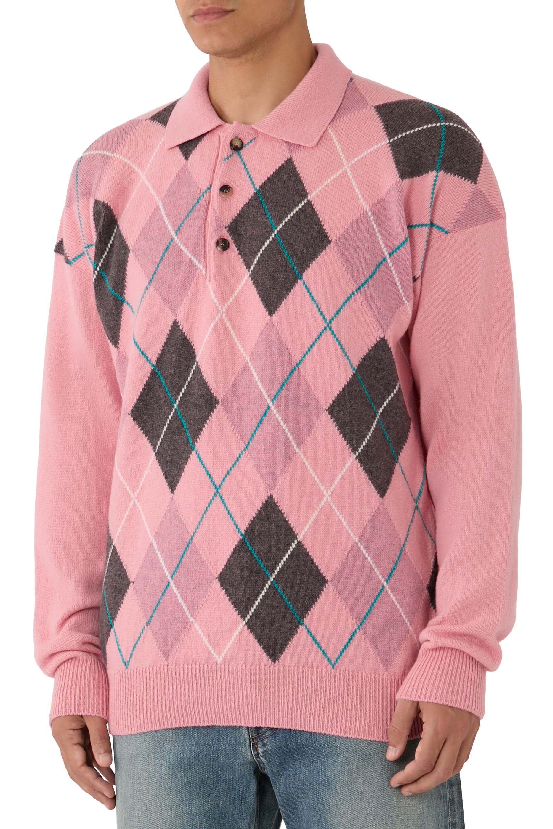 سترة بولو x برينغل بنقشة أرغايل للرجال 