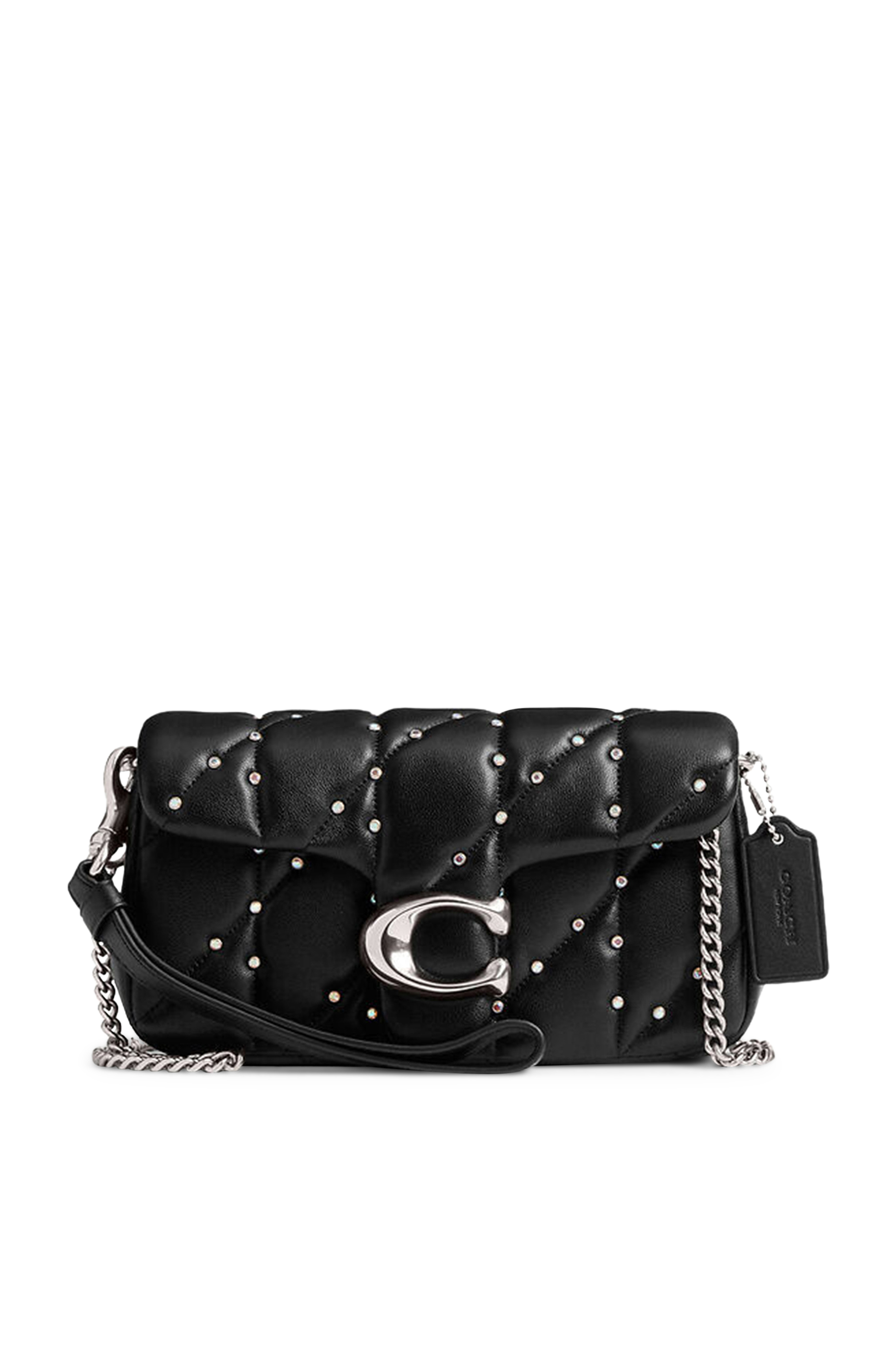 حقيبة كتف تابي 26 مبطنة مزينة بمسامير كريستالية