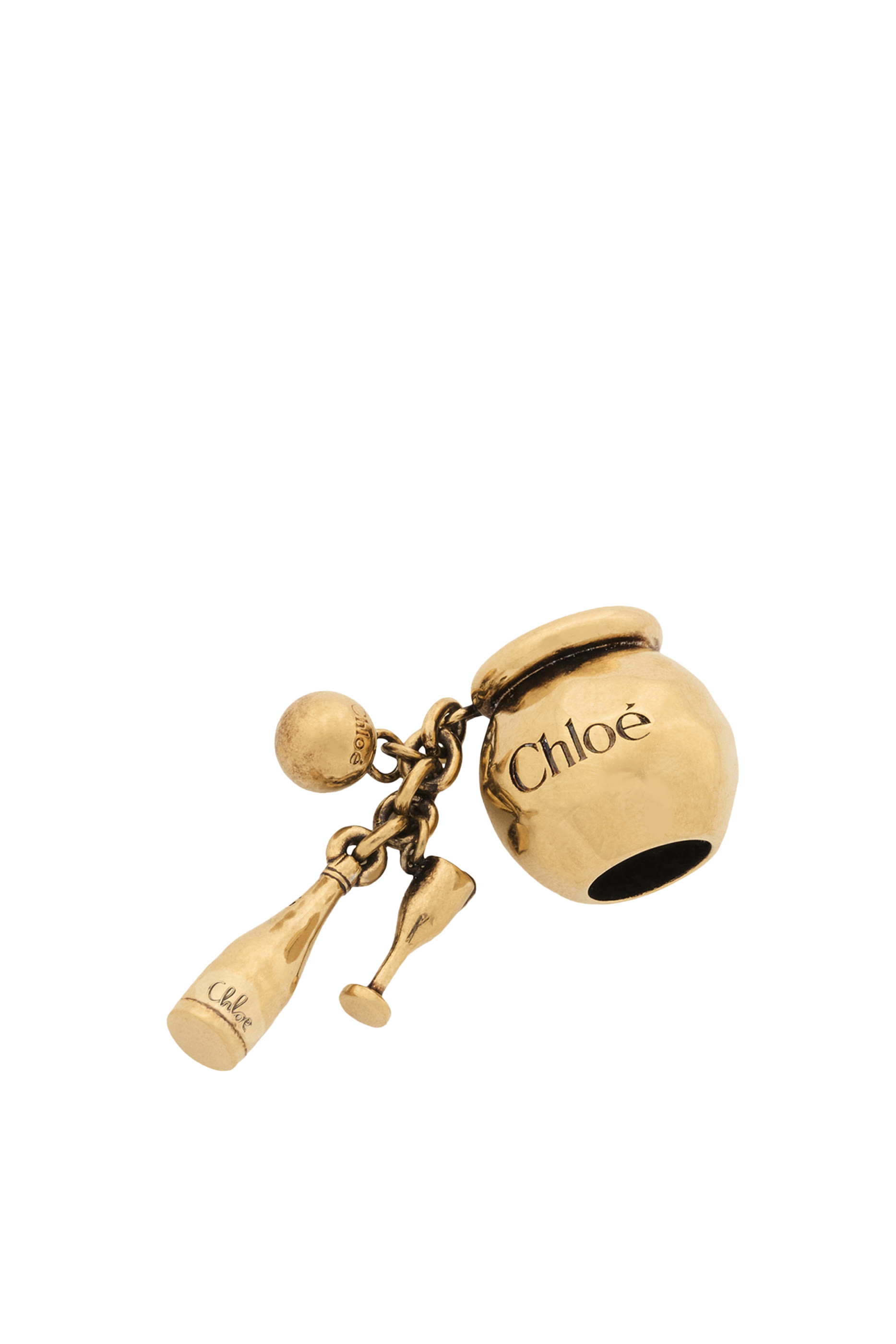 حلية حقيبة بتصميم وعاء كروي وقارورة وكأس