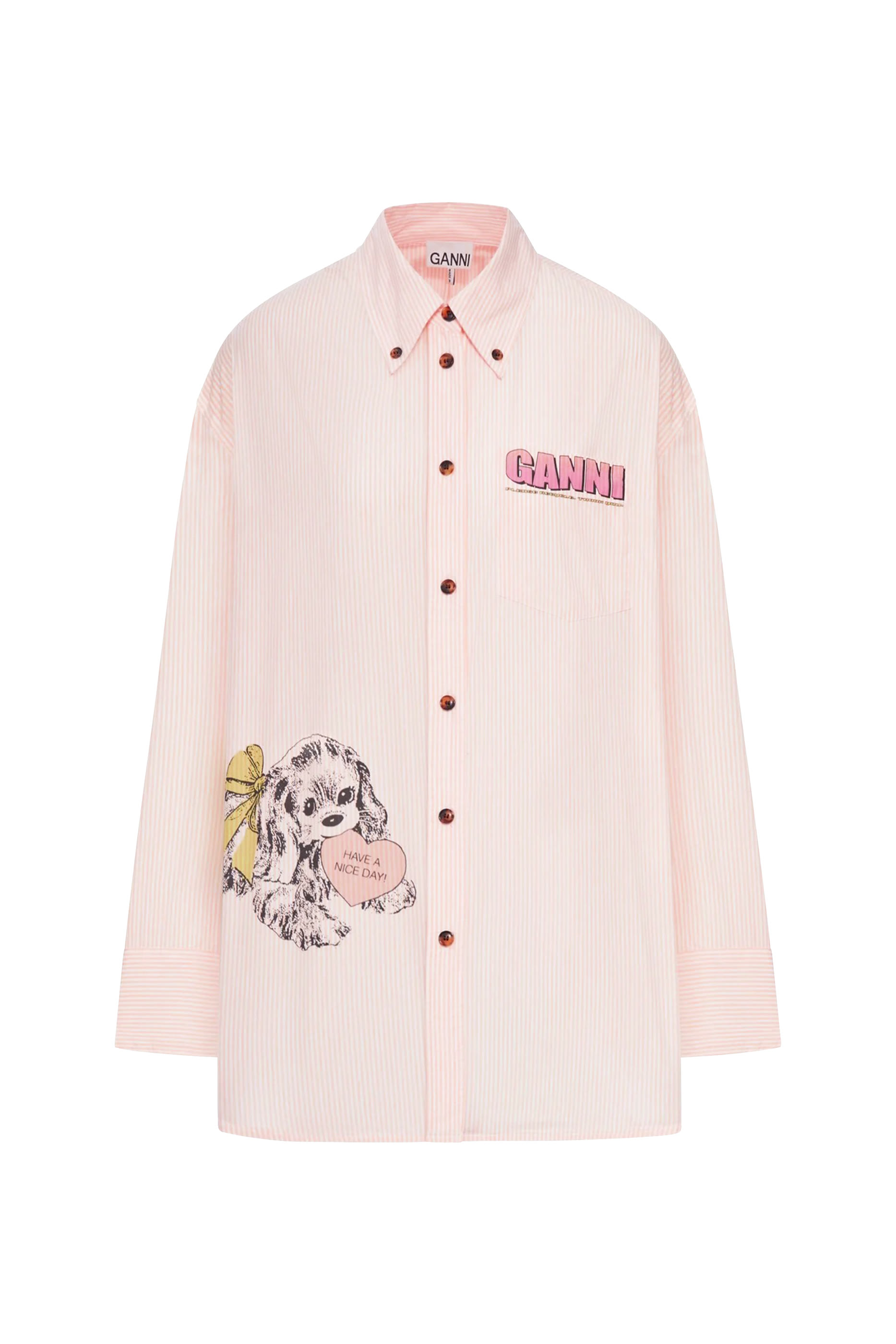 قميص مخطط بقصة فضفاضة