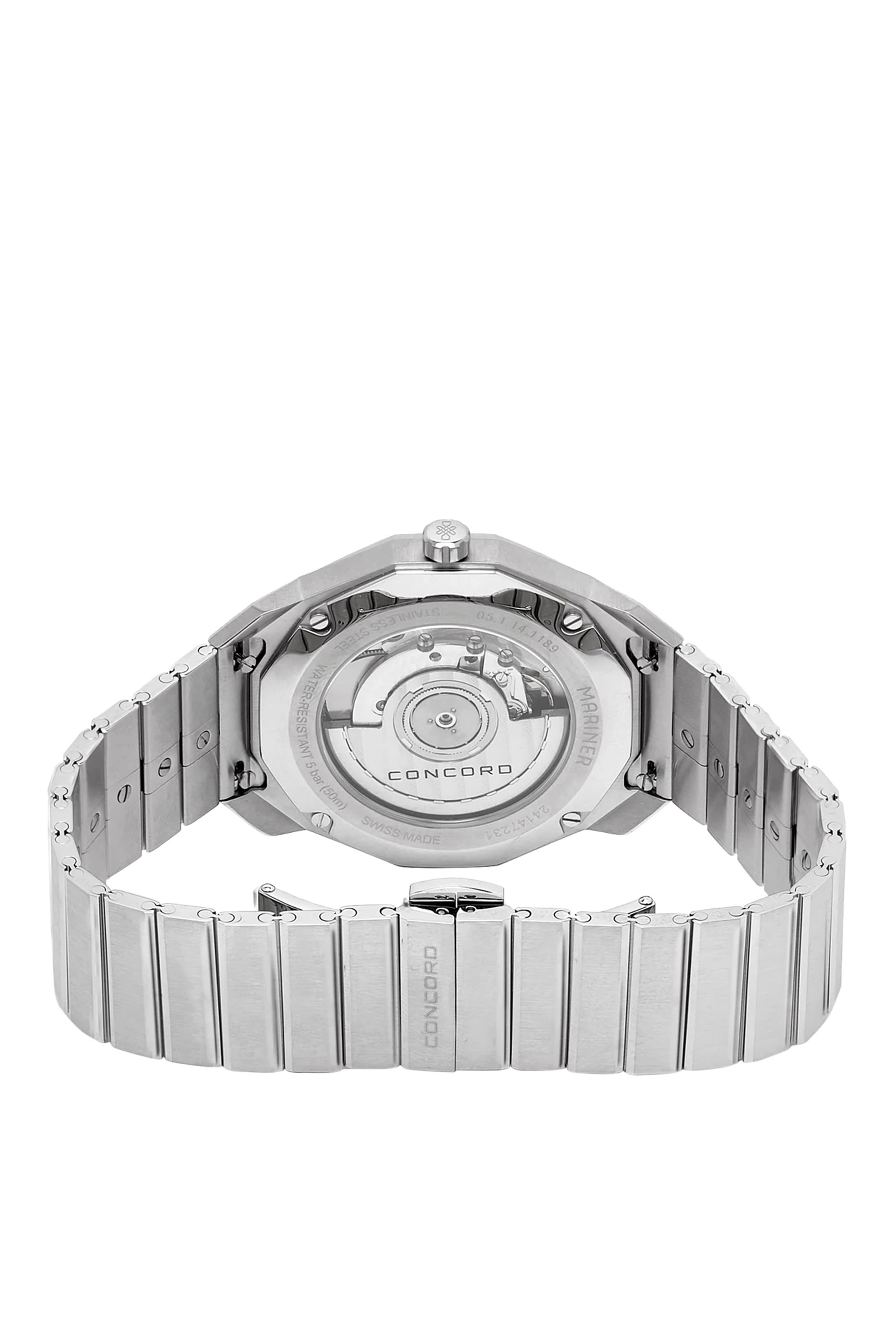 ساعة مارينر اس ال كوارتز مزينة بالكريستال الياقوتي، ستانلس ستيل