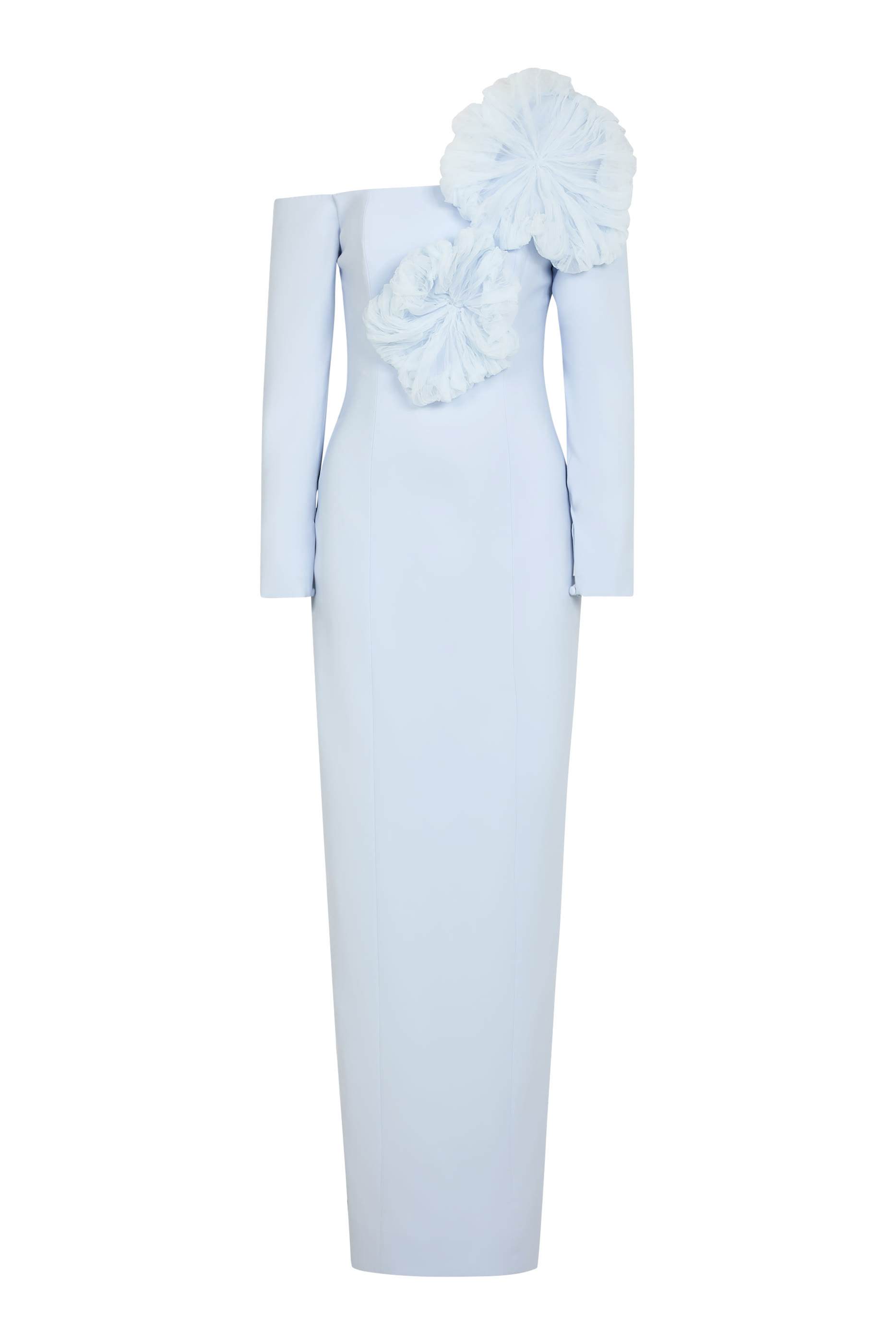 فستان سهرة بأكتاف مكشوفة