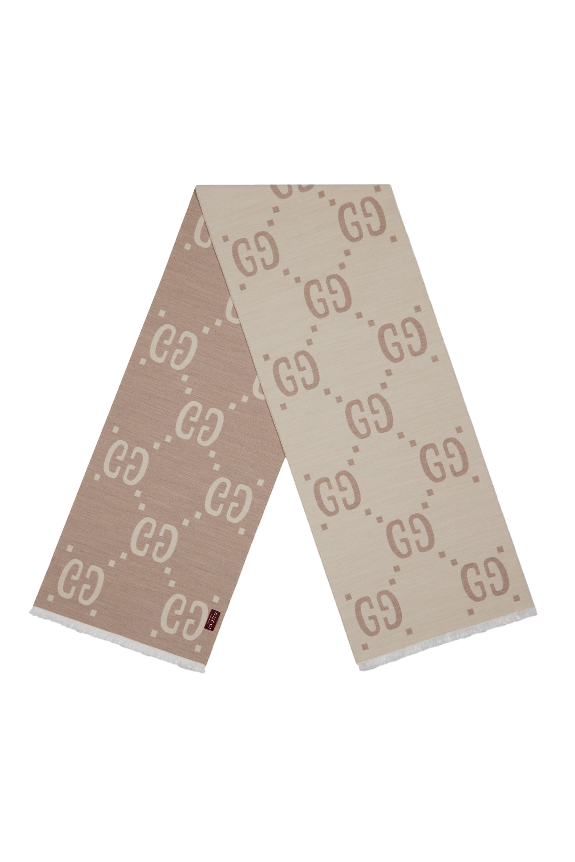 وشاح جاكار صوف حرير بنقشة حرفي شعار الماركة