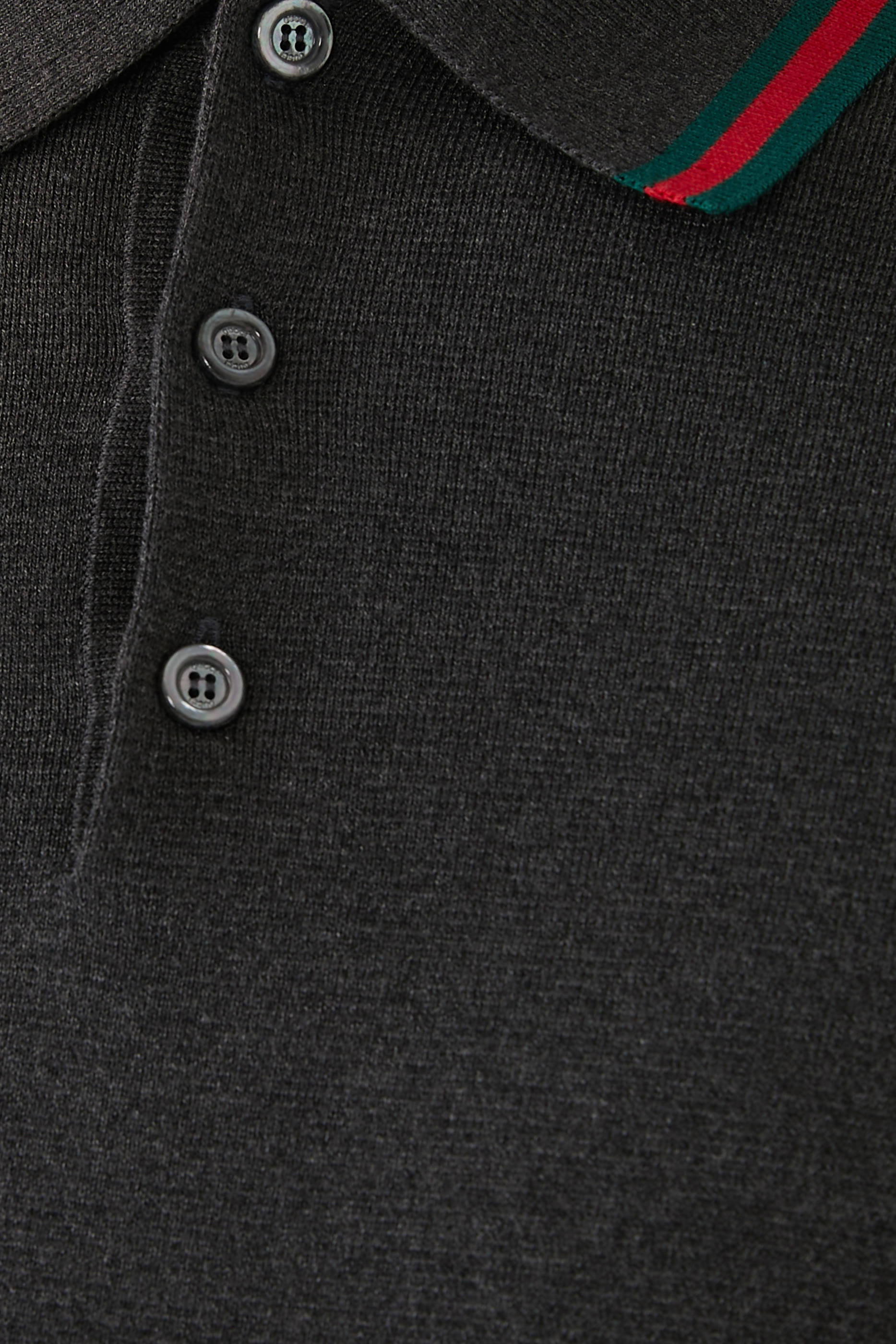 قميص بولو بشريط ويب بنسيج حرير وقطن