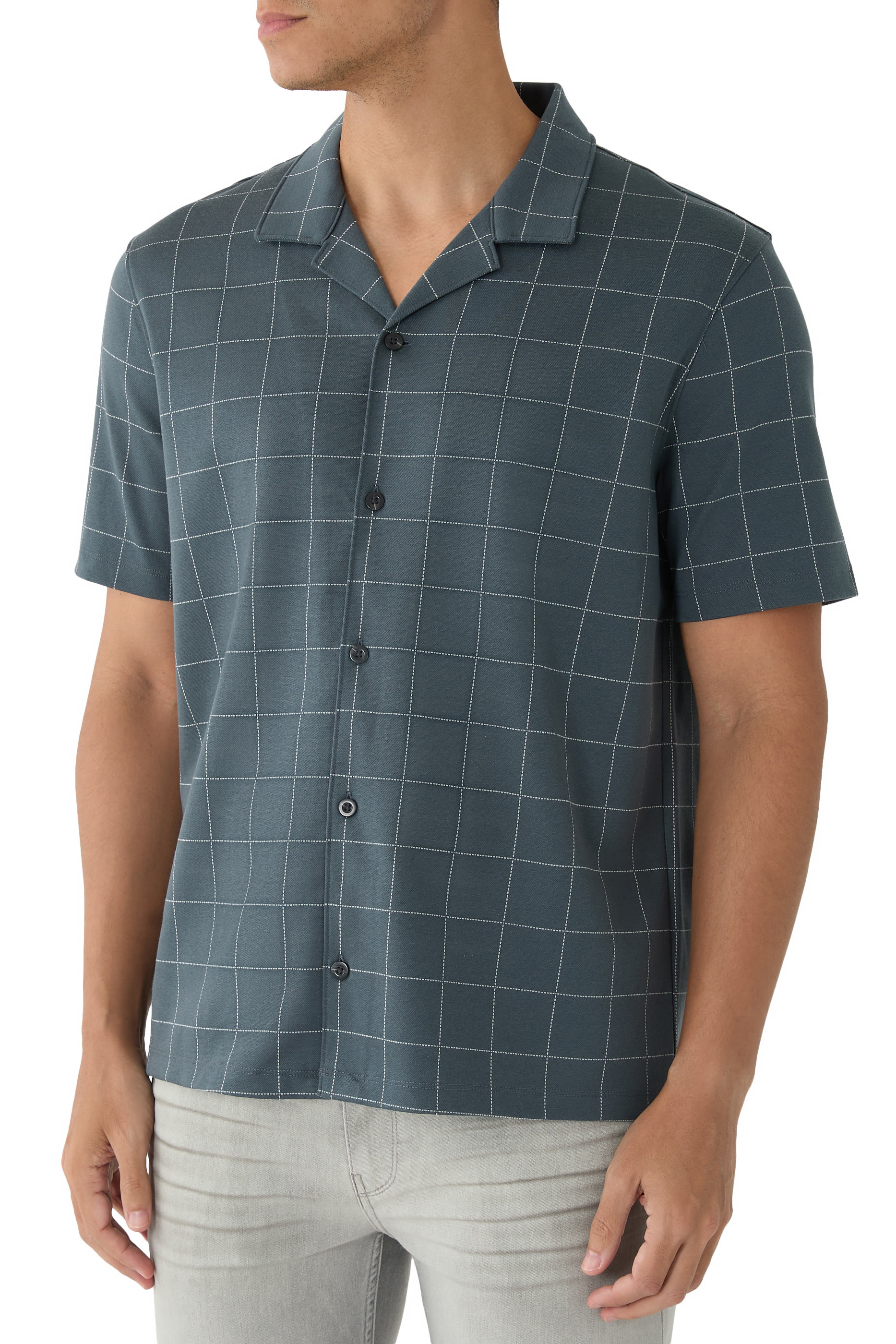 Windowpane Check Camp Shirt