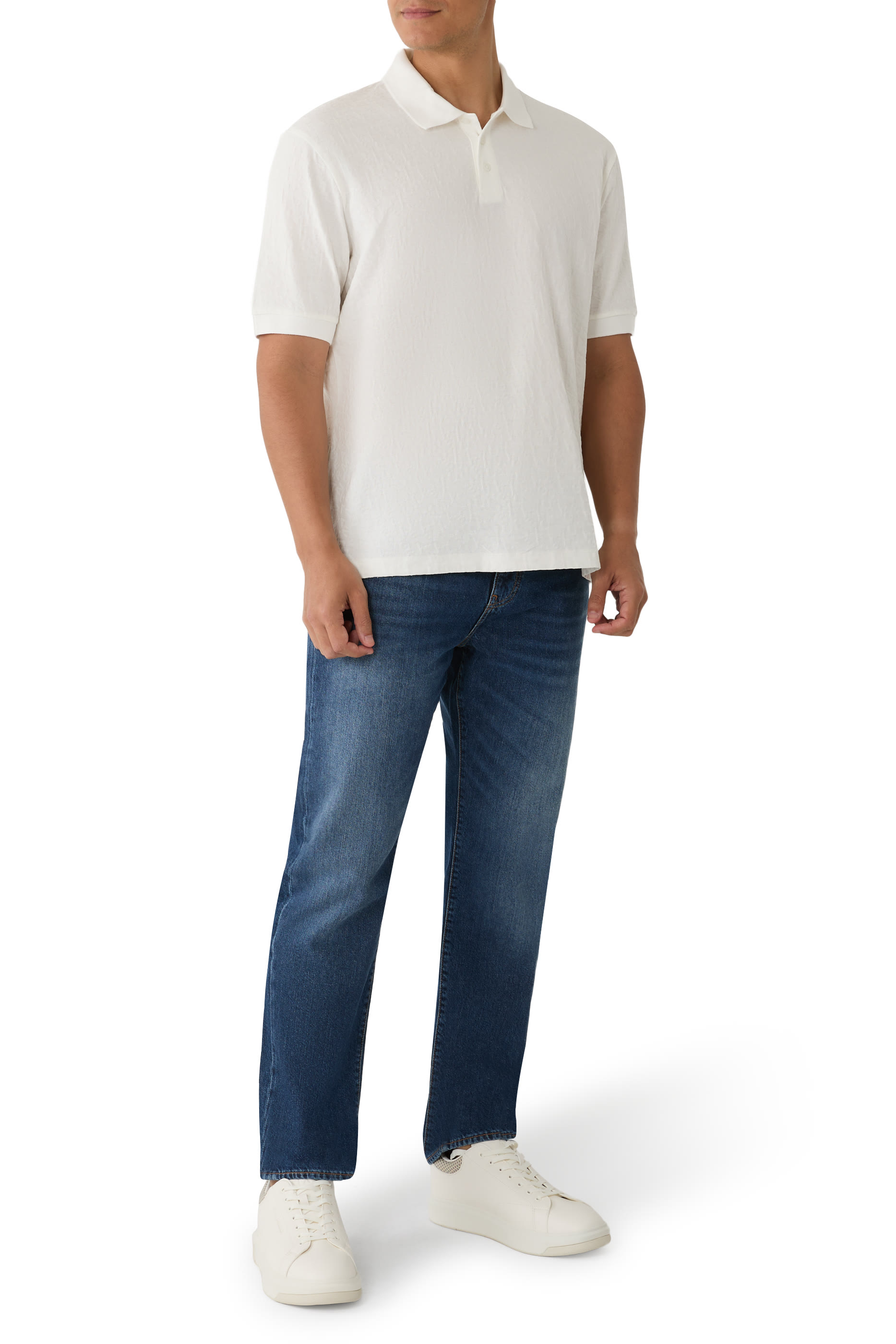 بنطال جينز وان بلوك اب بقصة ساق مستقيمة دينم