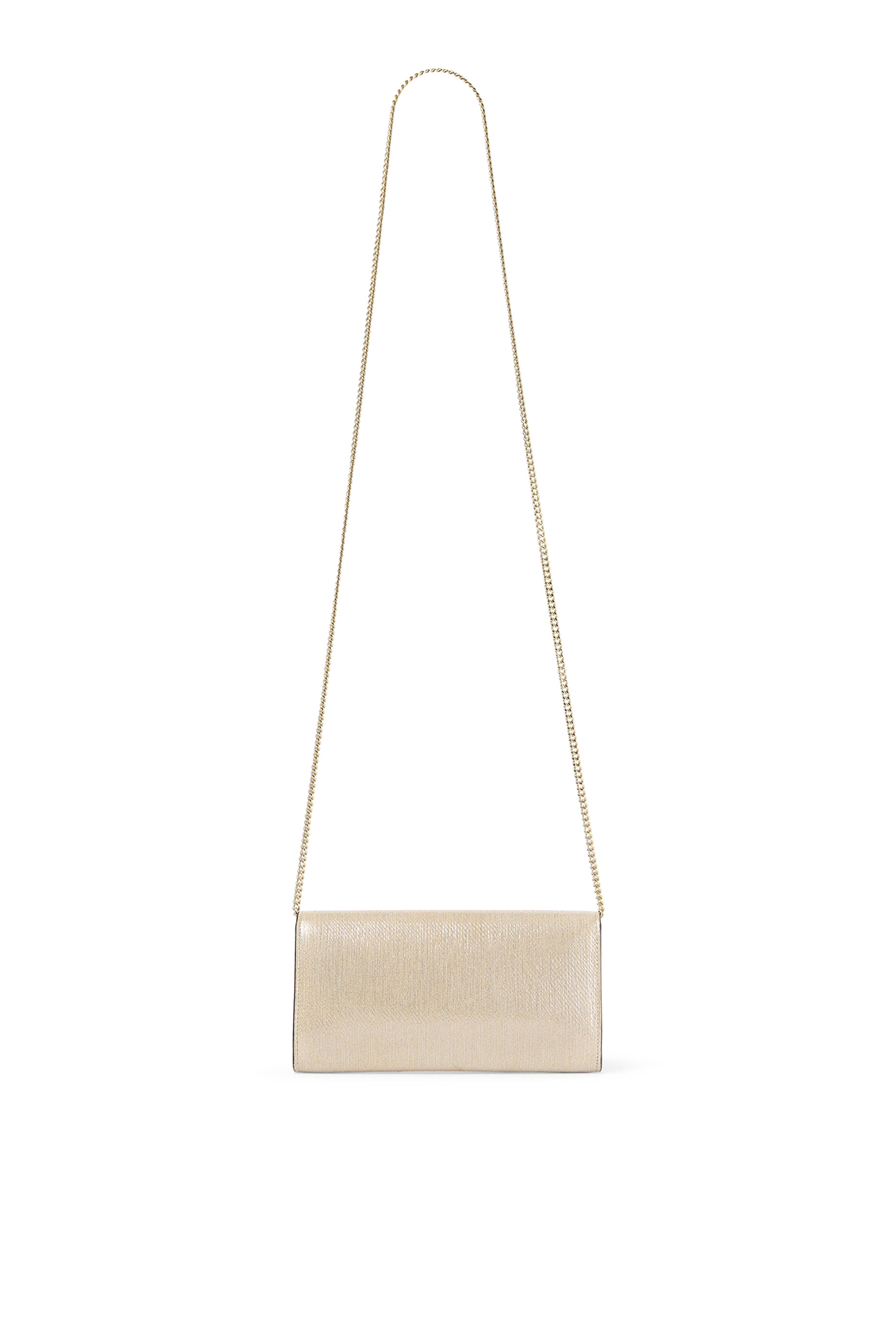 كلاتش إيمي جلد لامع مزين بخطوط