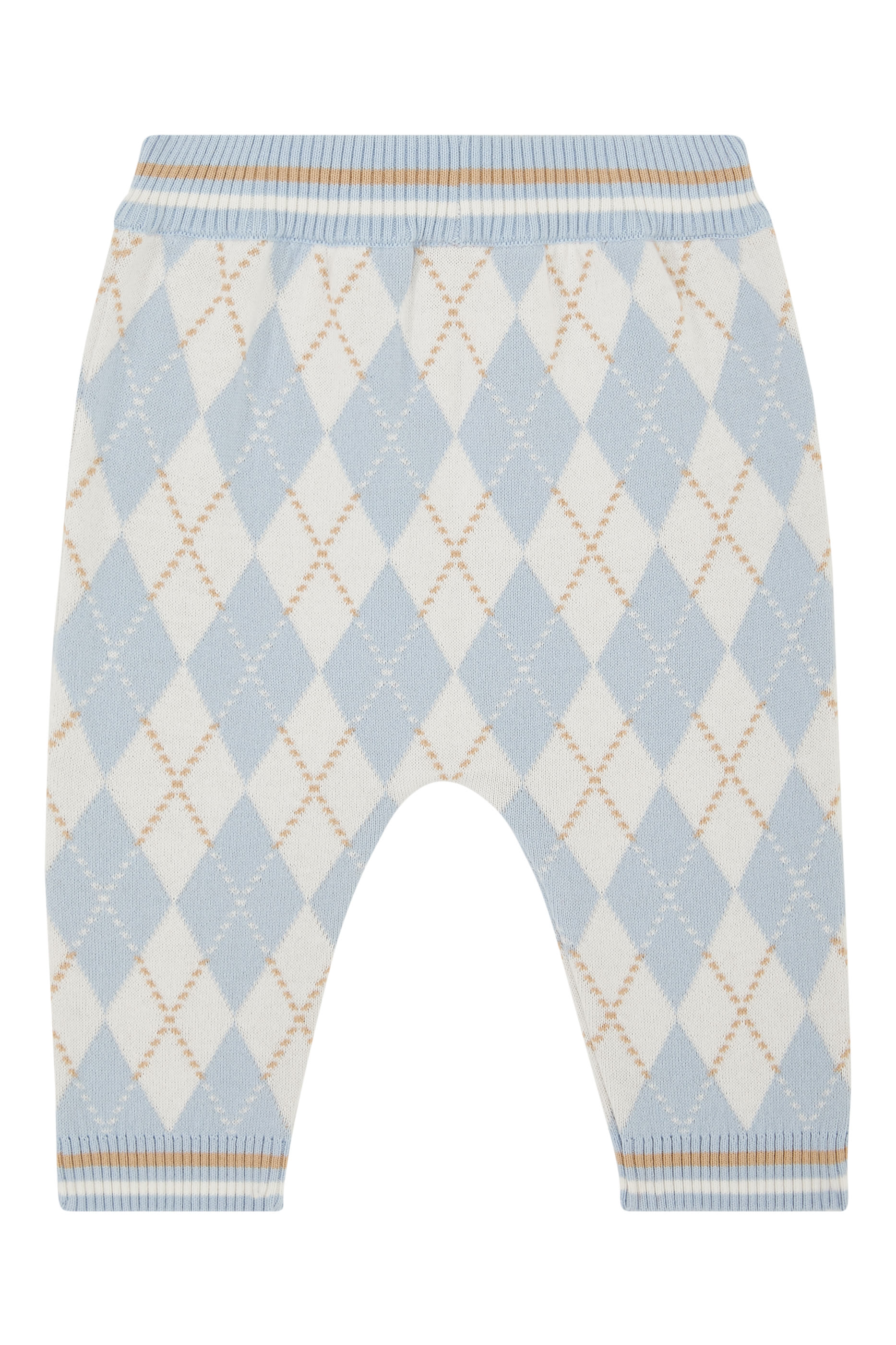 Kids Cotton Argyle Knit Pants