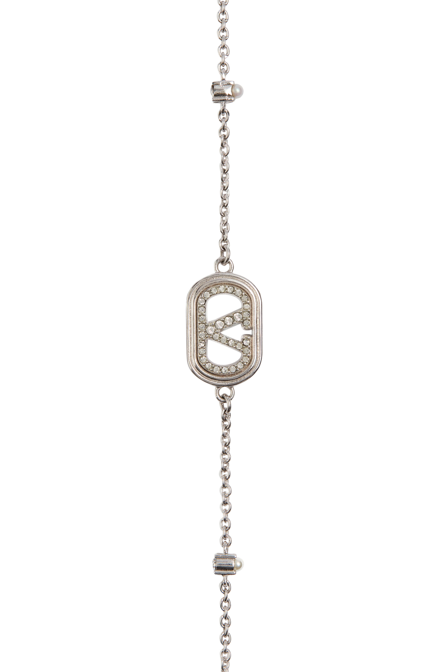 VLogo Signature Bracelet in Metal, Pearls, and Swarovski&reg; Crystals
