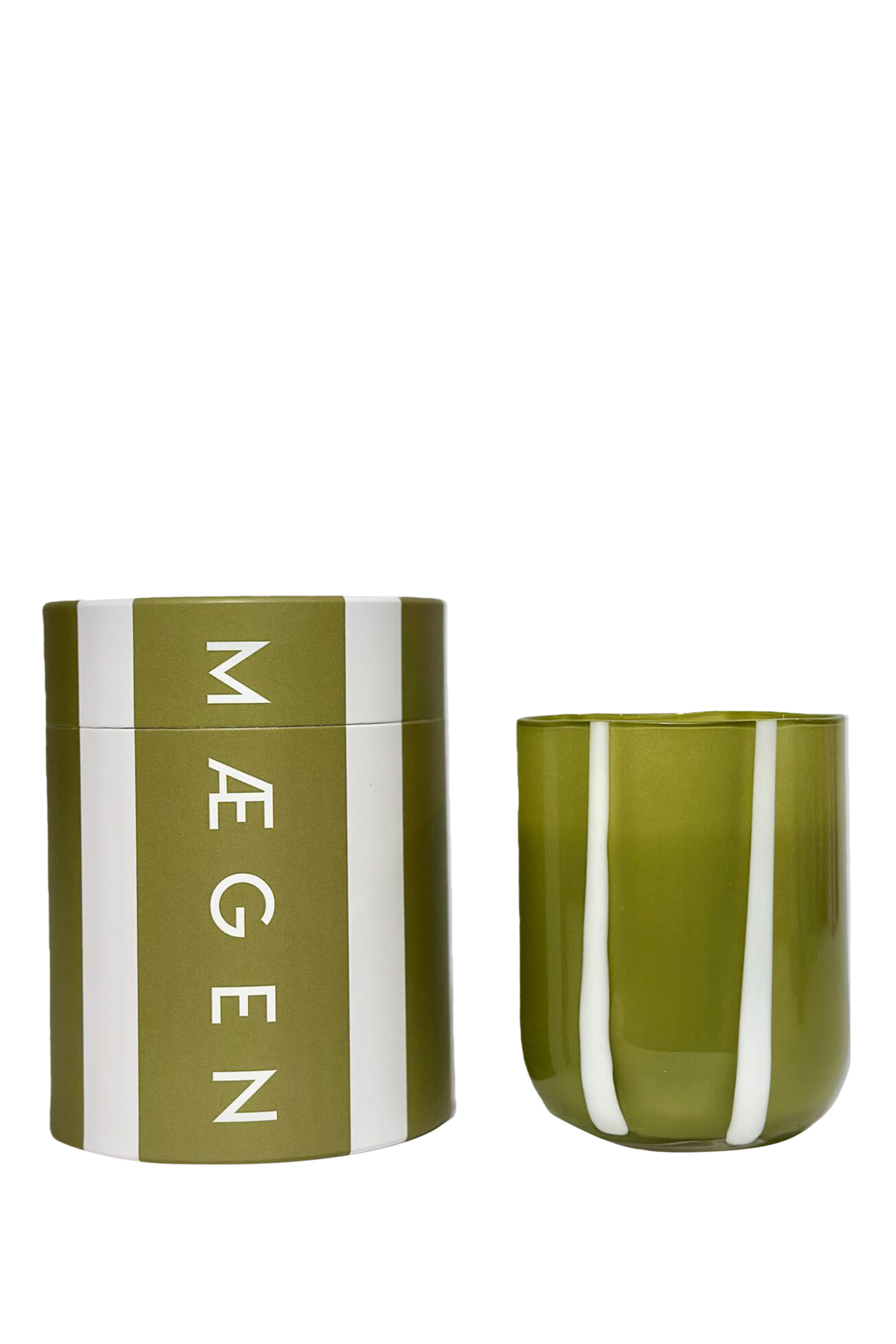 شمعة أتينا بنقشة مخططة - فريش أوليف اند ليمون