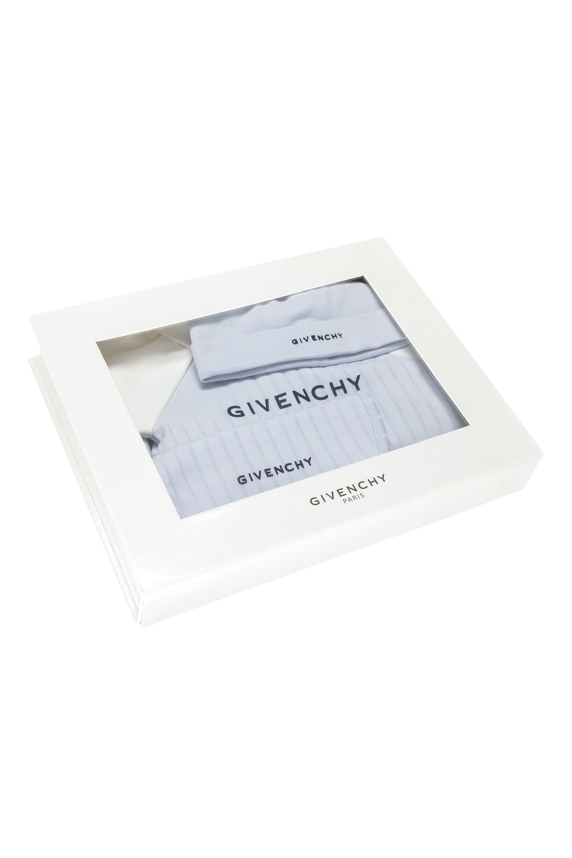 طقم قبعة، مريلة وبودي سوت بشعار الماركة للأطفال