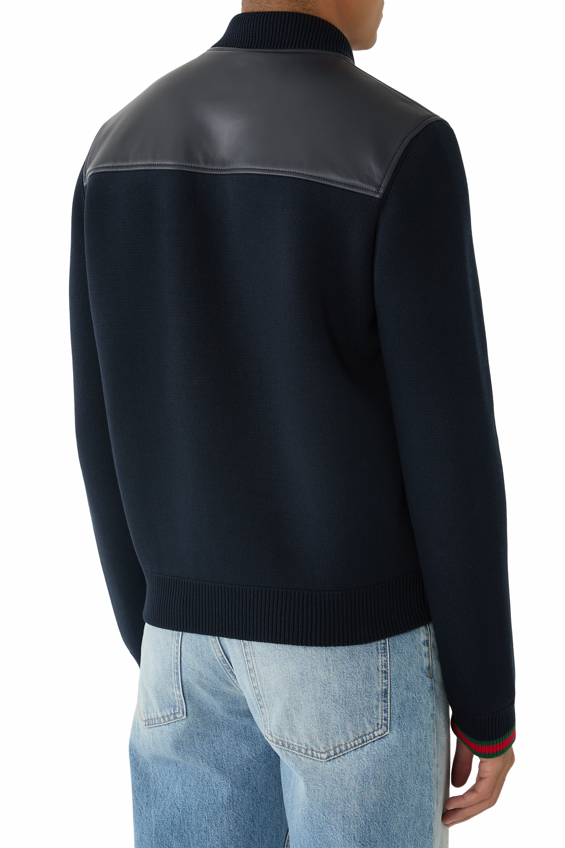 جاكيت بومبر جلد نابا ونسيج