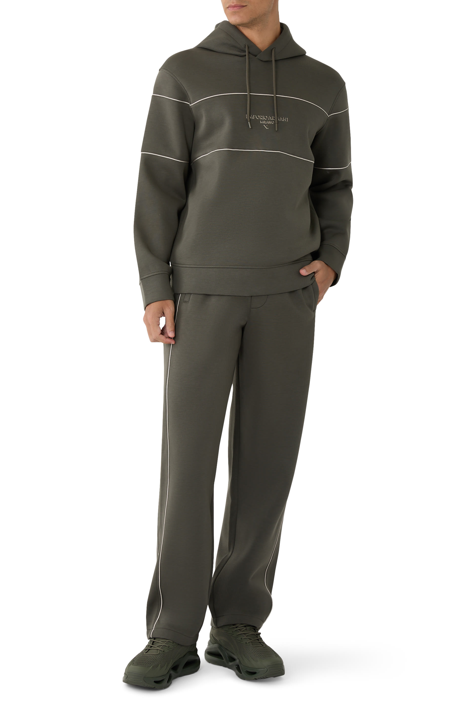 سويت شيرت بغطاء للرأس جيرسيه مزدوج