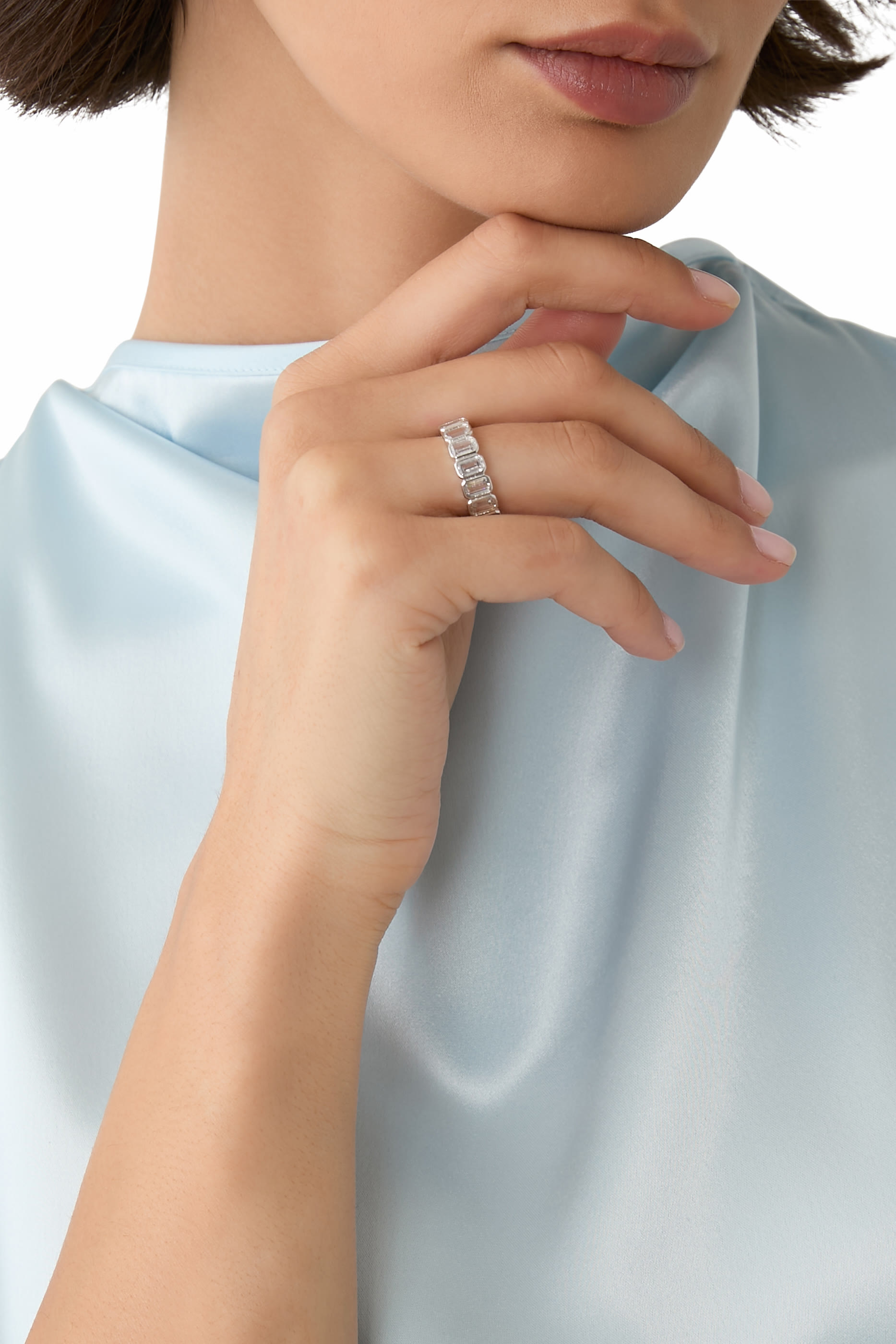 خاتم إيترنيتي مرصع بكريستال المستطيل