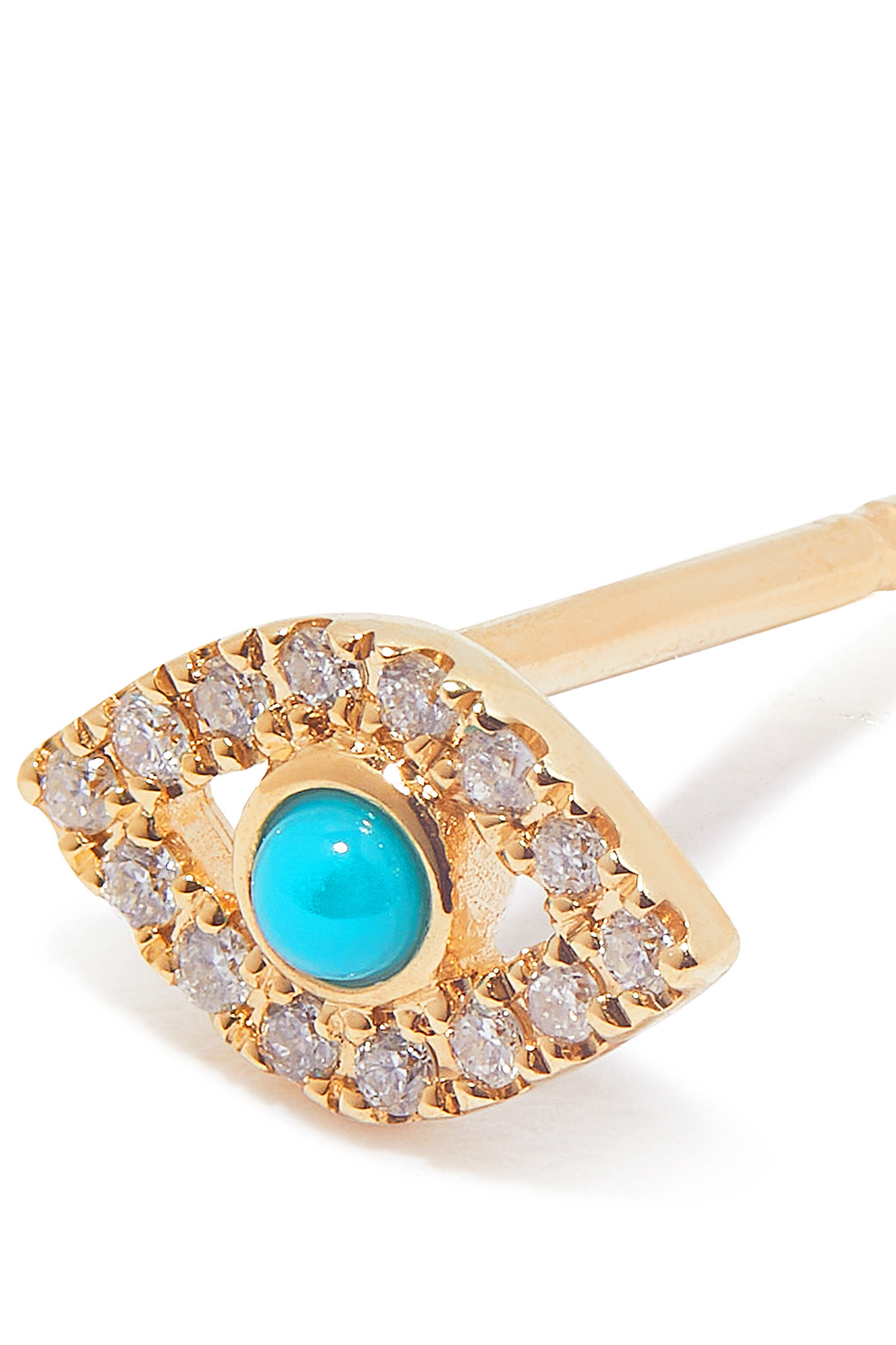 قرط مرصع بالماس بتصميم عين حسودة صغيرة