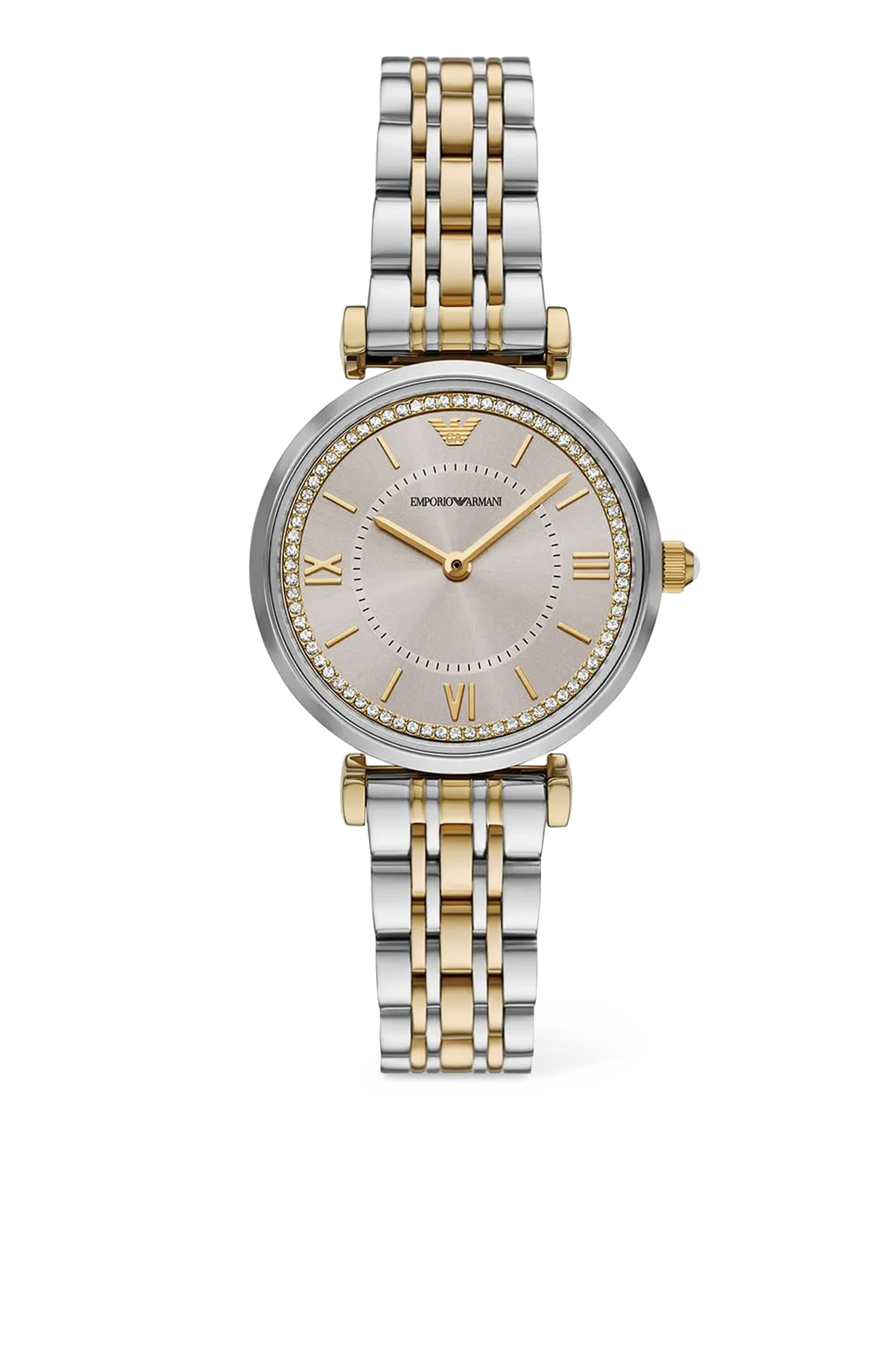 ساعة ثنائية العقارب بلونين ستانلس ستيل