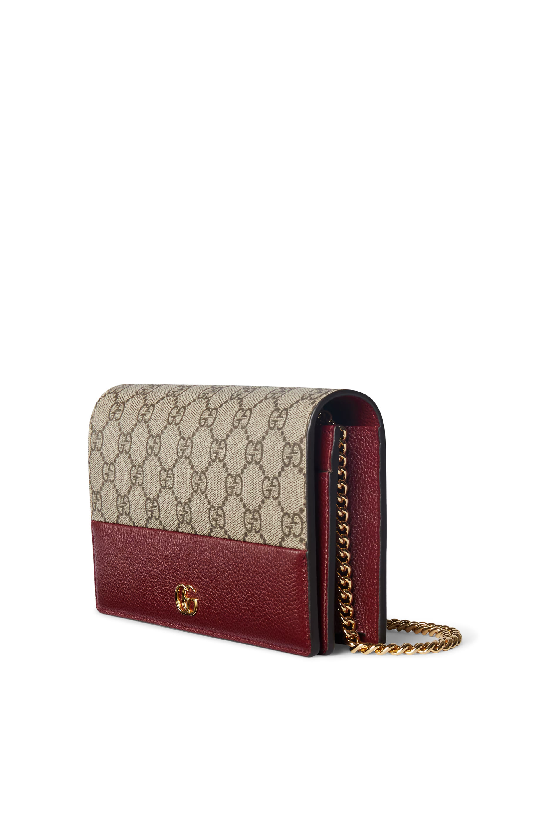 حقيبة مارمونت صغيرة مقسمة لألوان بسلسلة وشعار حرفي الماركة