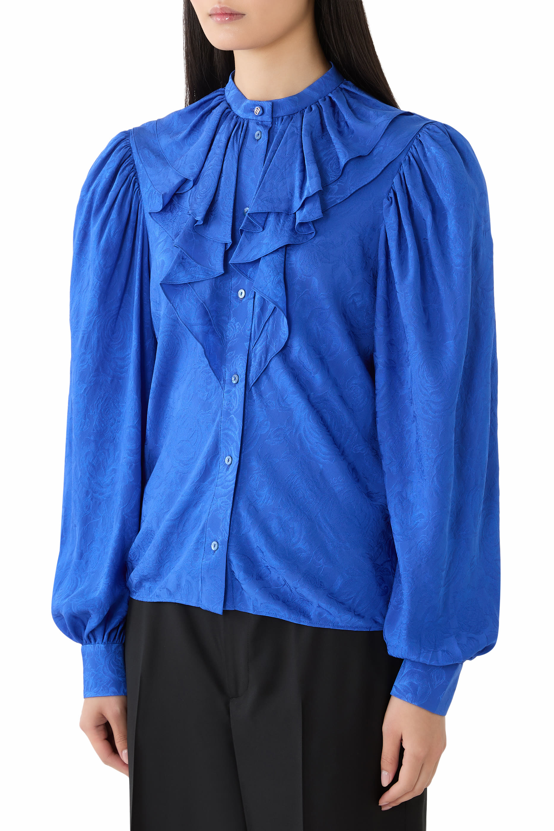 قميص حرير تويل جاكار