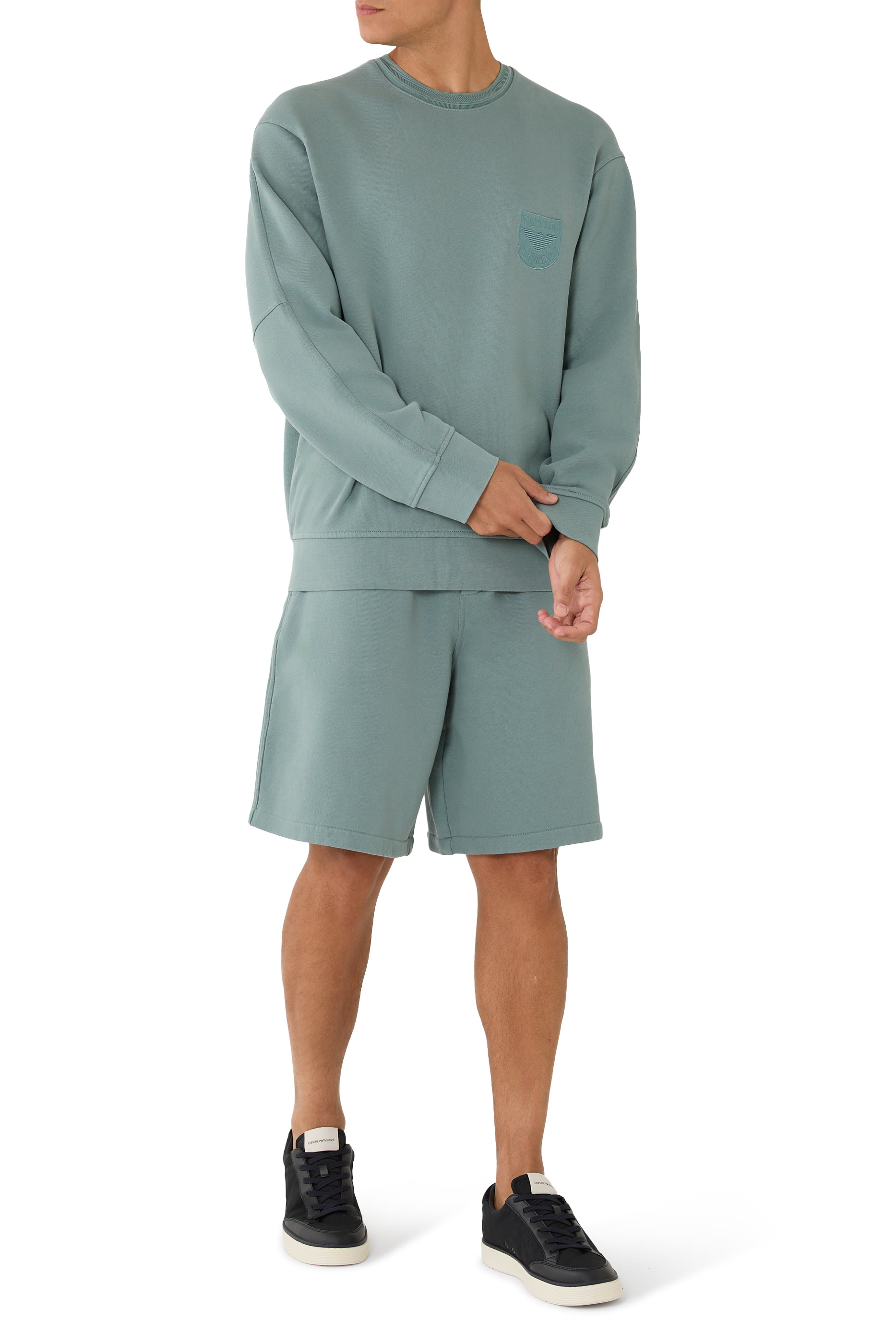 سويت شيرت بتطريز شعار الماركة جيرسيه تيري فرينتش