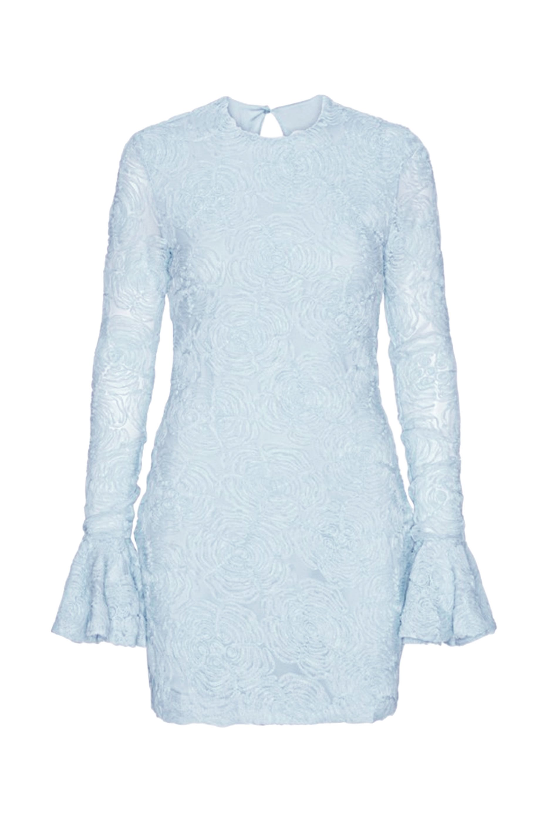 فستان قصير بكشكش قماش شبكي