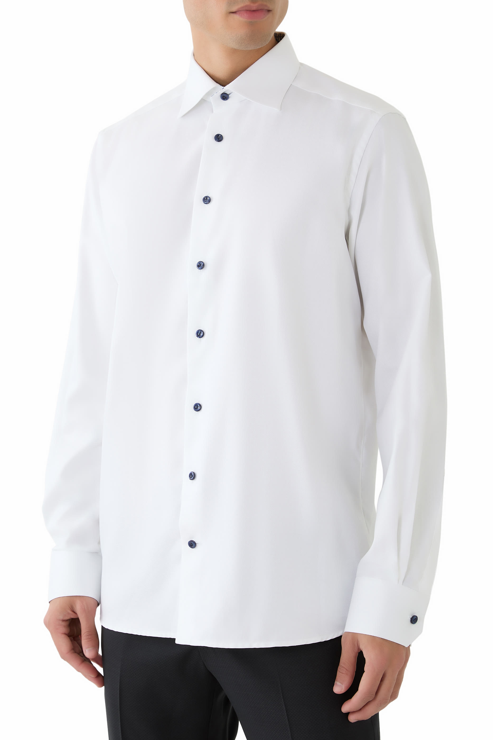 قميص تويل بارز الملمس بنقشة هندسية