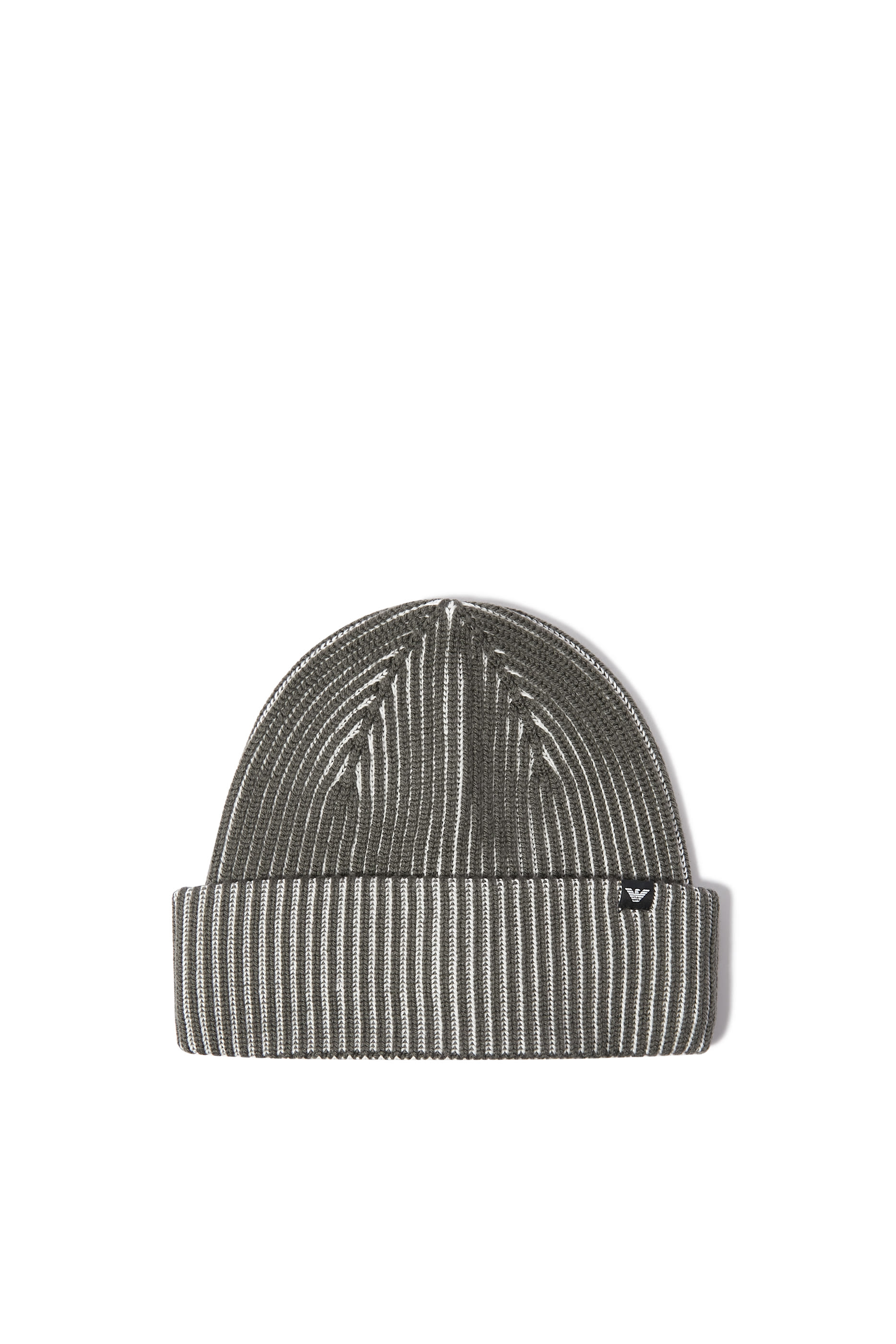 قبعة بيني مضلعة برقعة شعار الماركة بحجم صغير