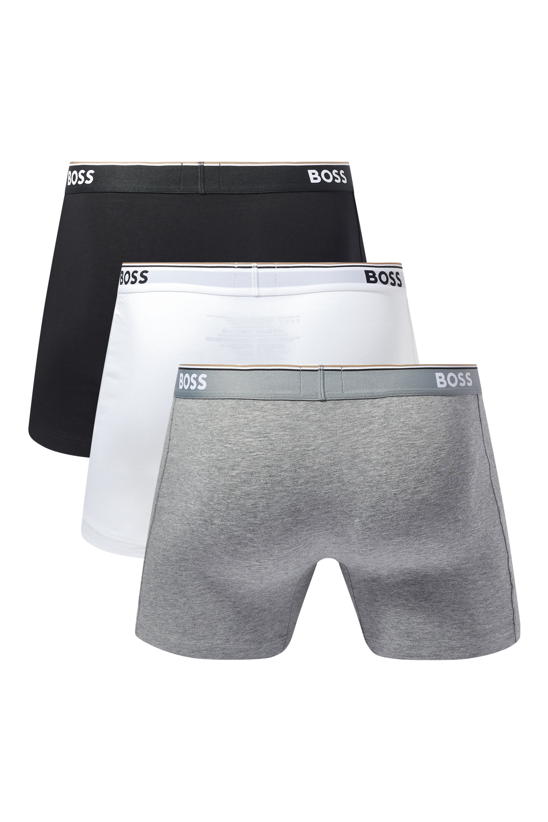 طقم بوكسر بشعار الماركة قطن، ثلاث قطع