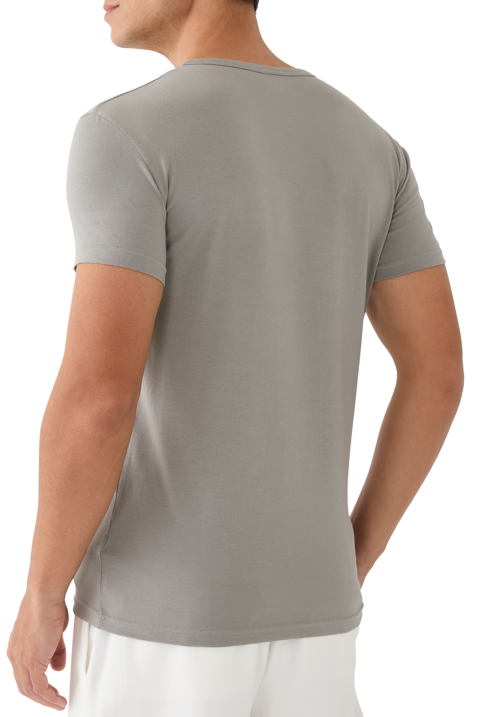 طقم تيشيرت منسوج بشعار الماركة قطعتين