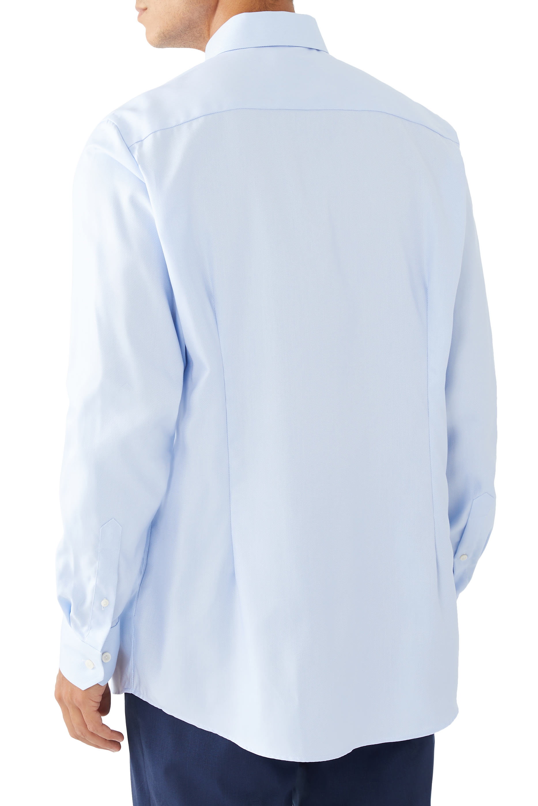 قميص سادة تويل بارز الملمس