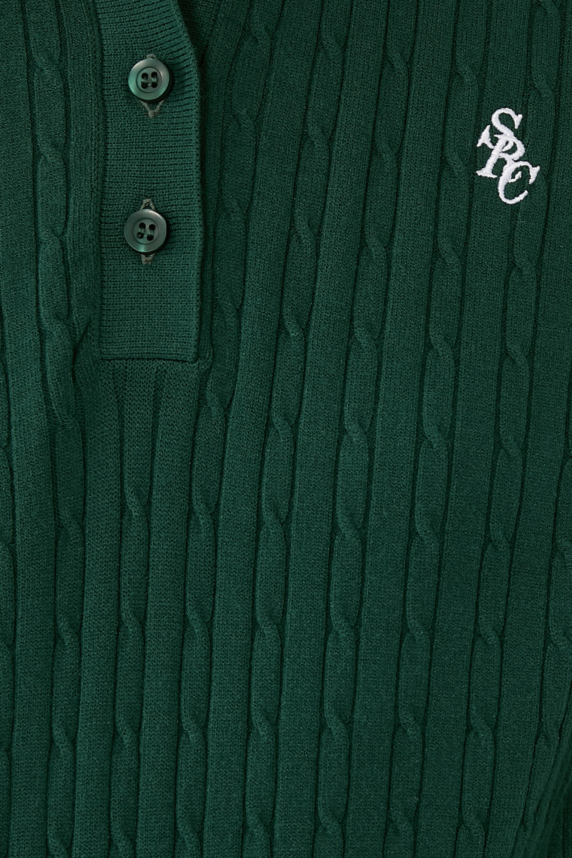 قميص بولو بأكمام طويلة وغرزة الضفيرة بشعار الماركة 