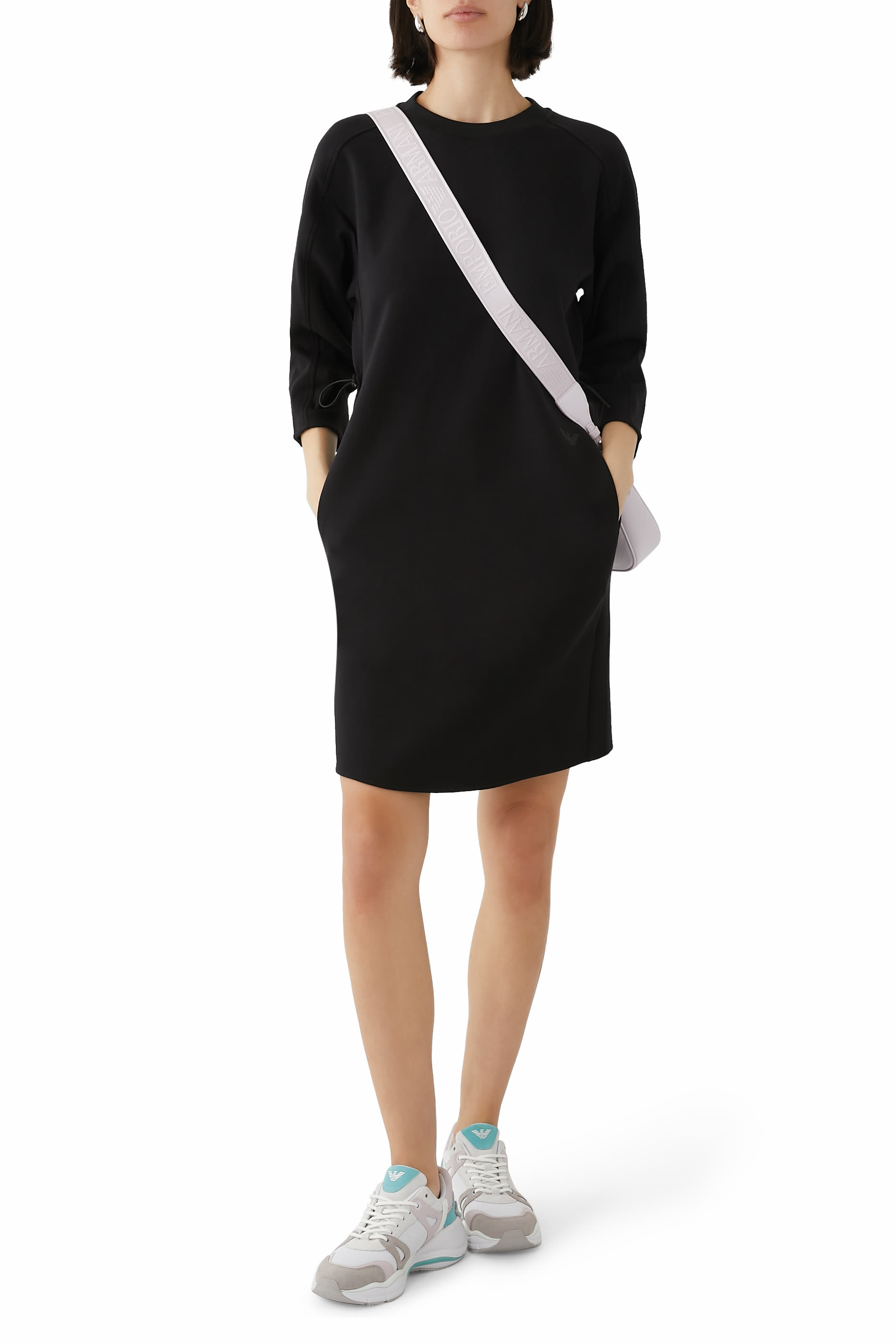 فستان برباط تضييق على الخصر جيرسيه