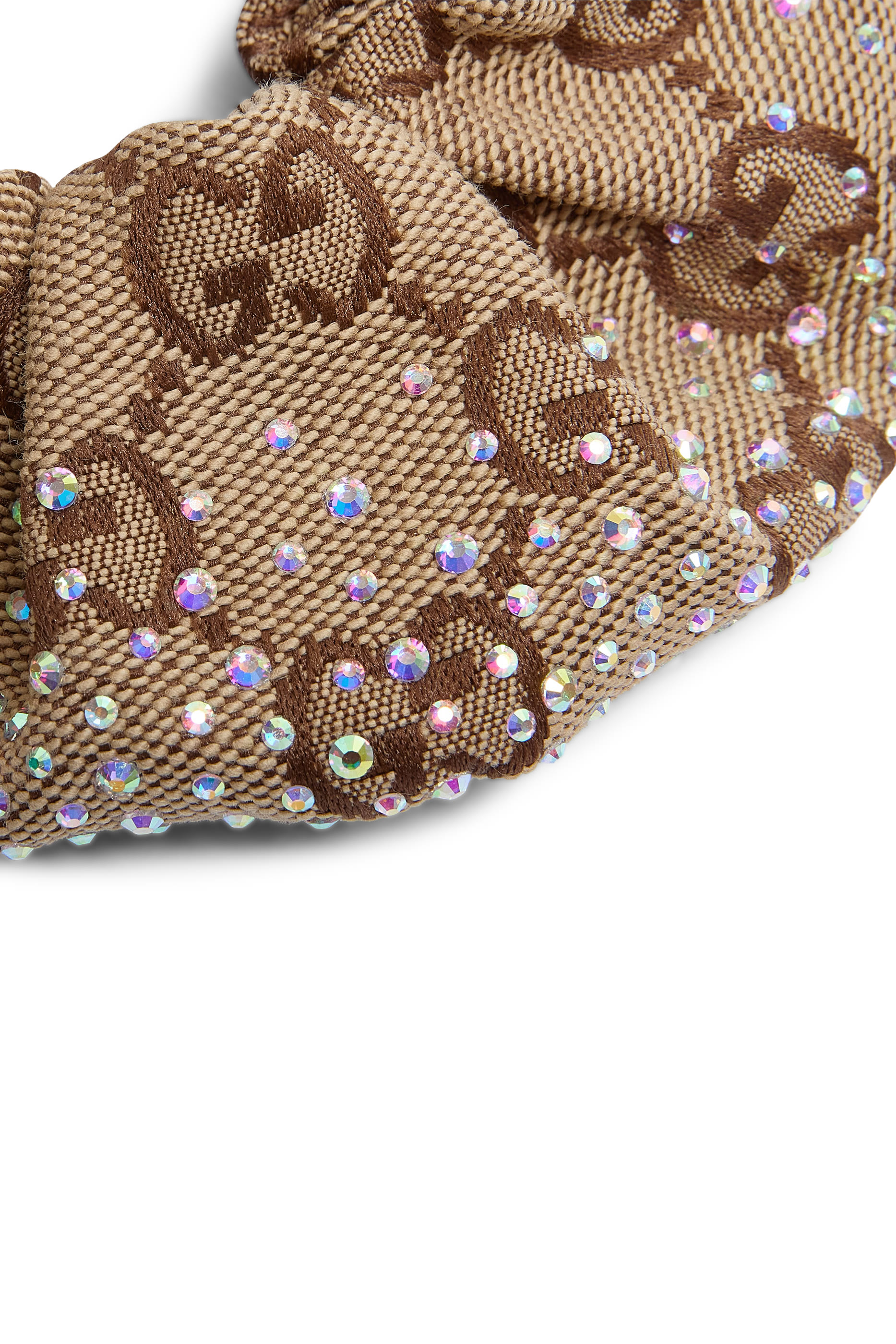 ربطة شعر بنقشة حرفي شعار الماركة وكريستال قماش قنب