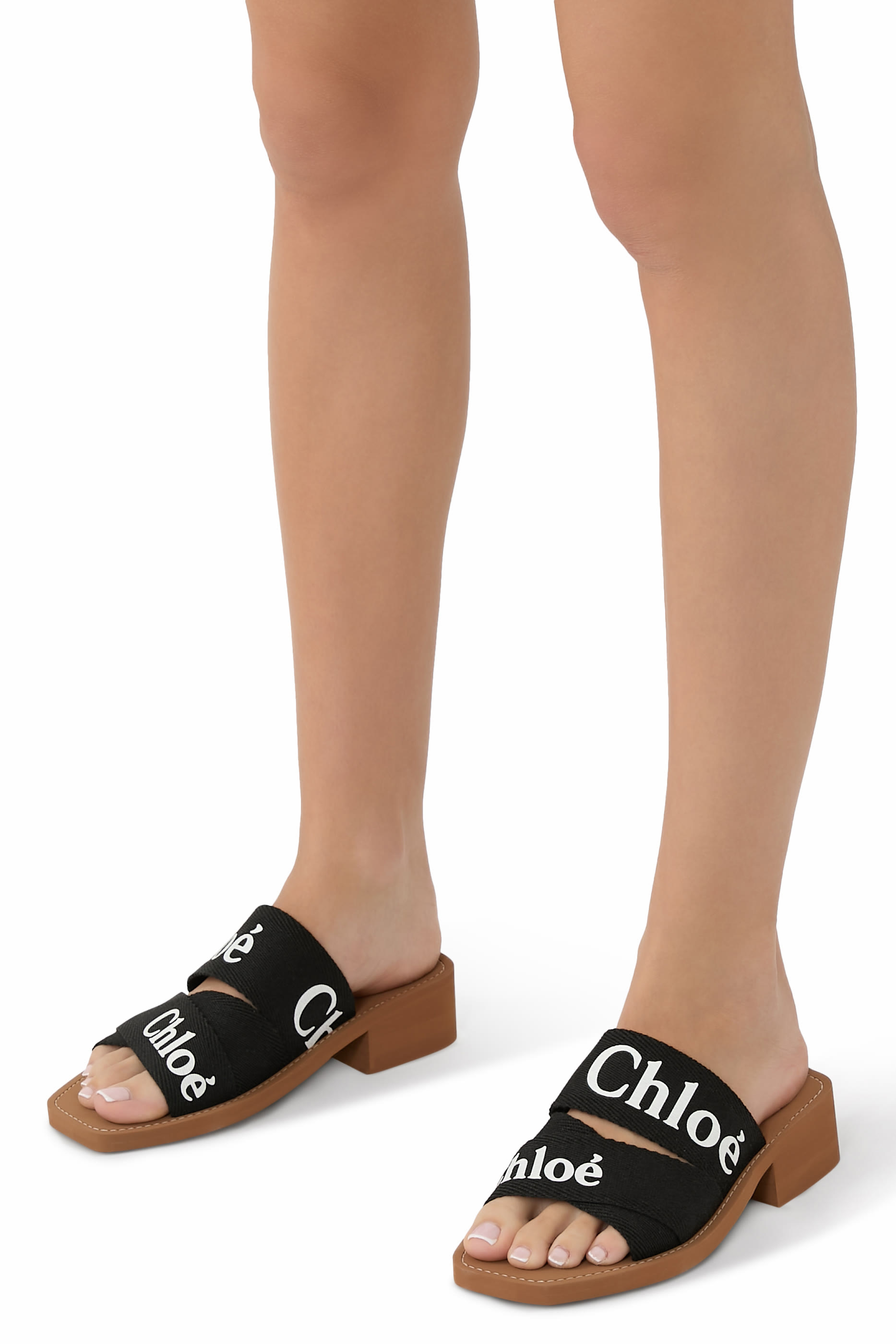 حذاء وودي مفتوح بكعب مرتفع