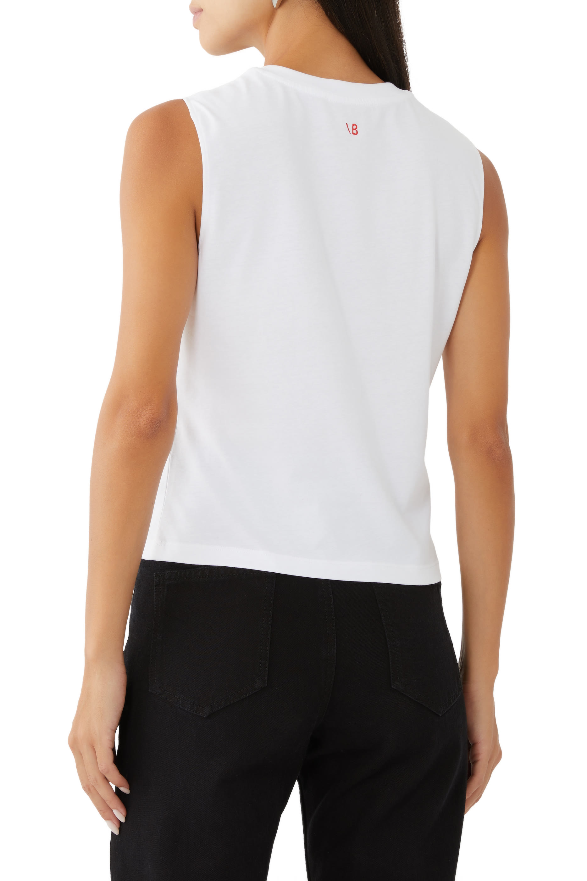 بلوزة بلا أكمام بنقشة شعار بي أونست