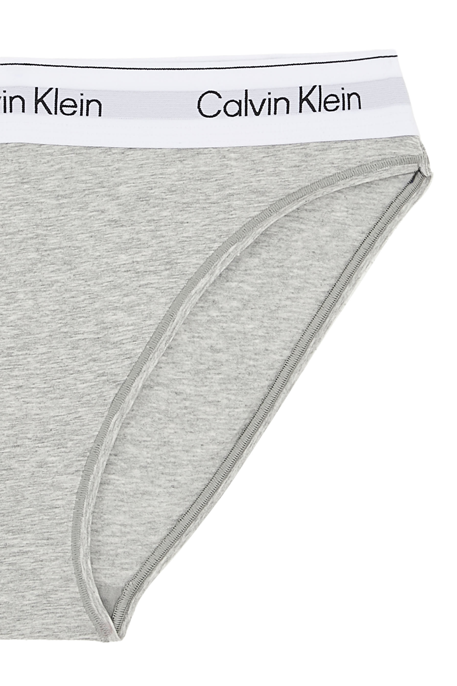 قطعة بيكيني سفلية بقصة أعلى الساقين ونقشة شعار الماركة قطن مودال