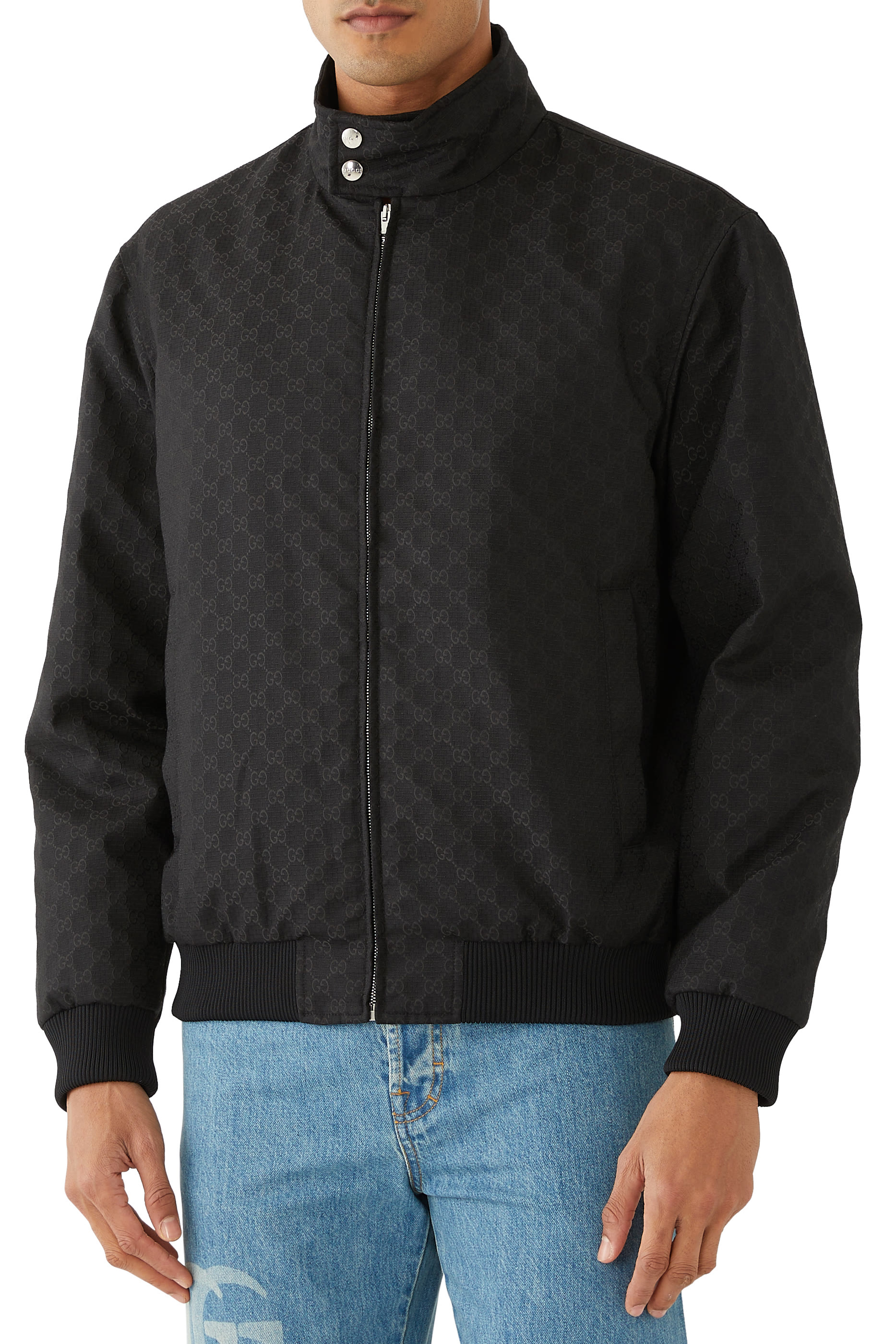 جاكيت قطن بشعار الماركة مزدوج