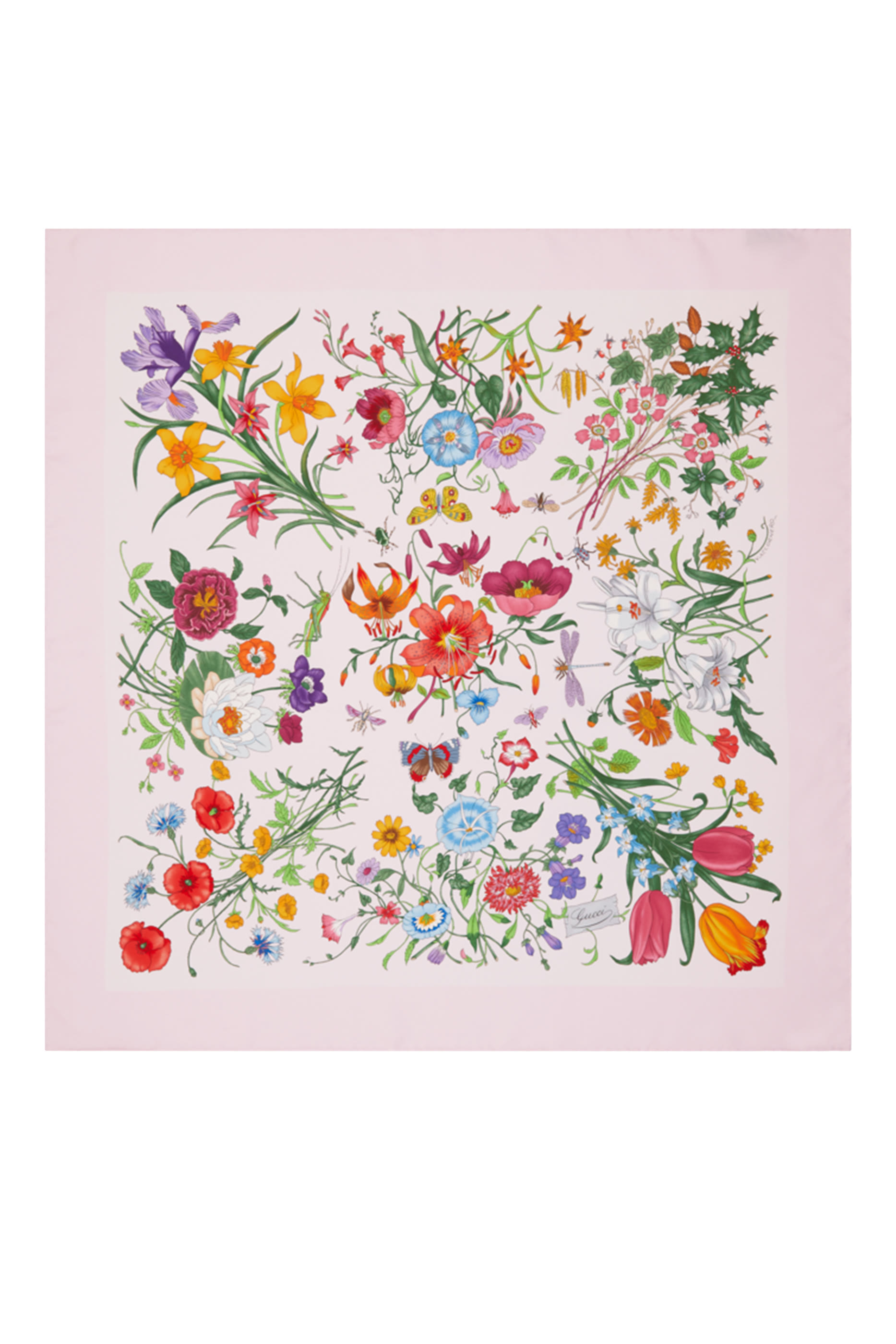 وشاح بتصميم مربع مزين بطبعات حرير تويل