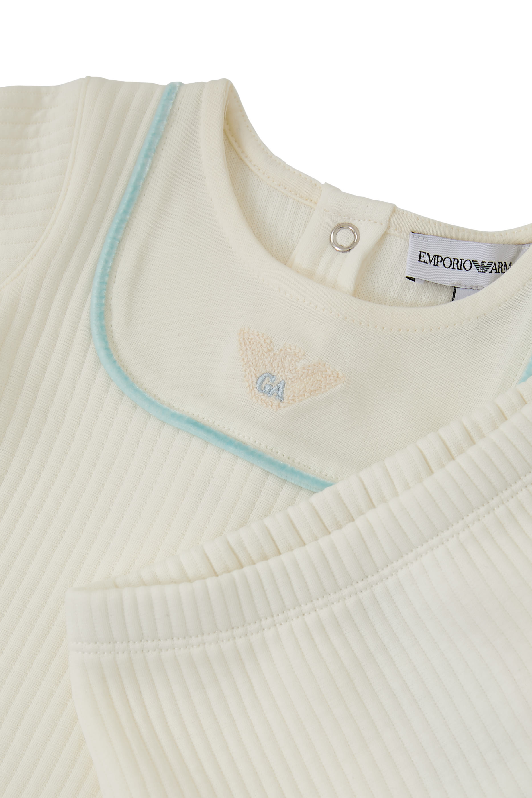 طقم بحواف بارزة الملمس متباينة اللون، قطعتين للأطفال