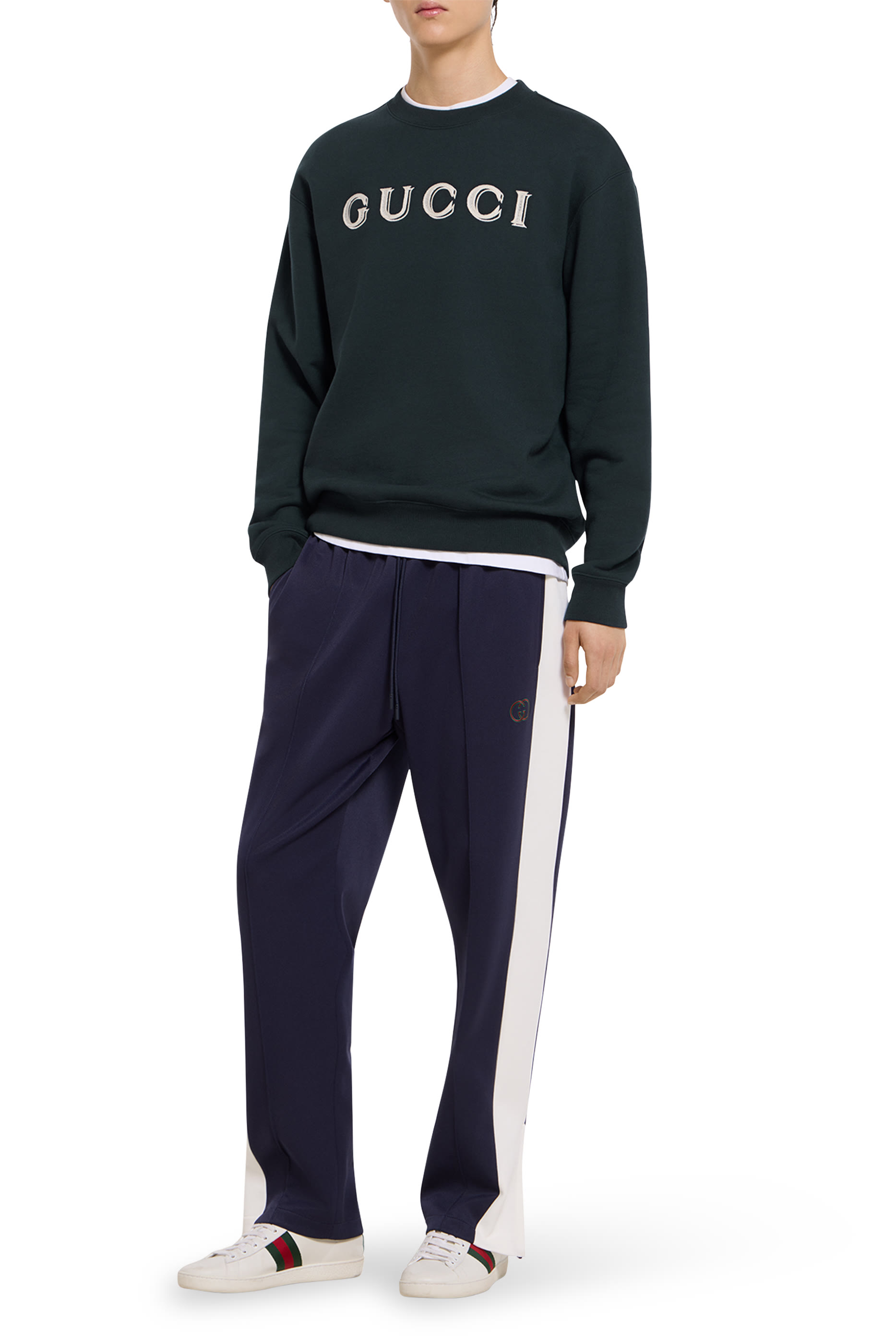 سويت شيرت مطرز بشعار الماركة قطن جرسيه