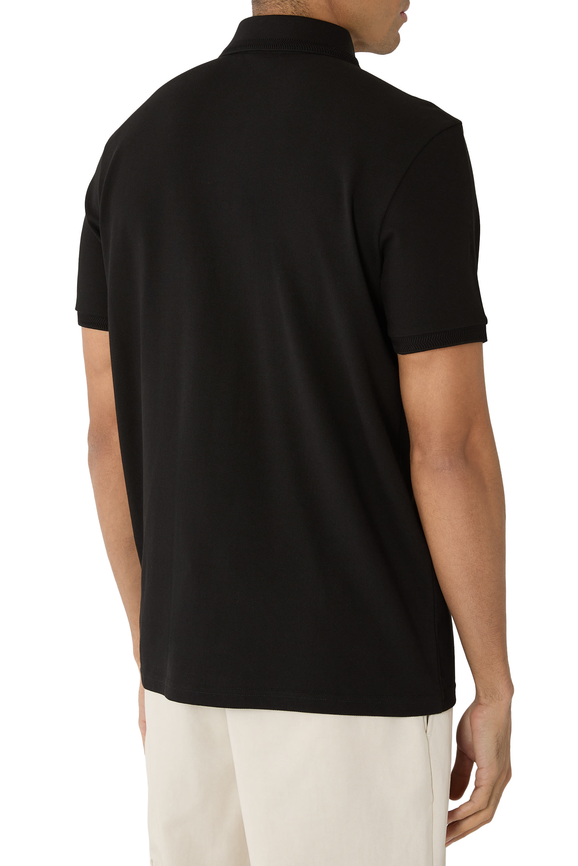 قميص بولو برقعة شعار الماركة قطن بيكيه