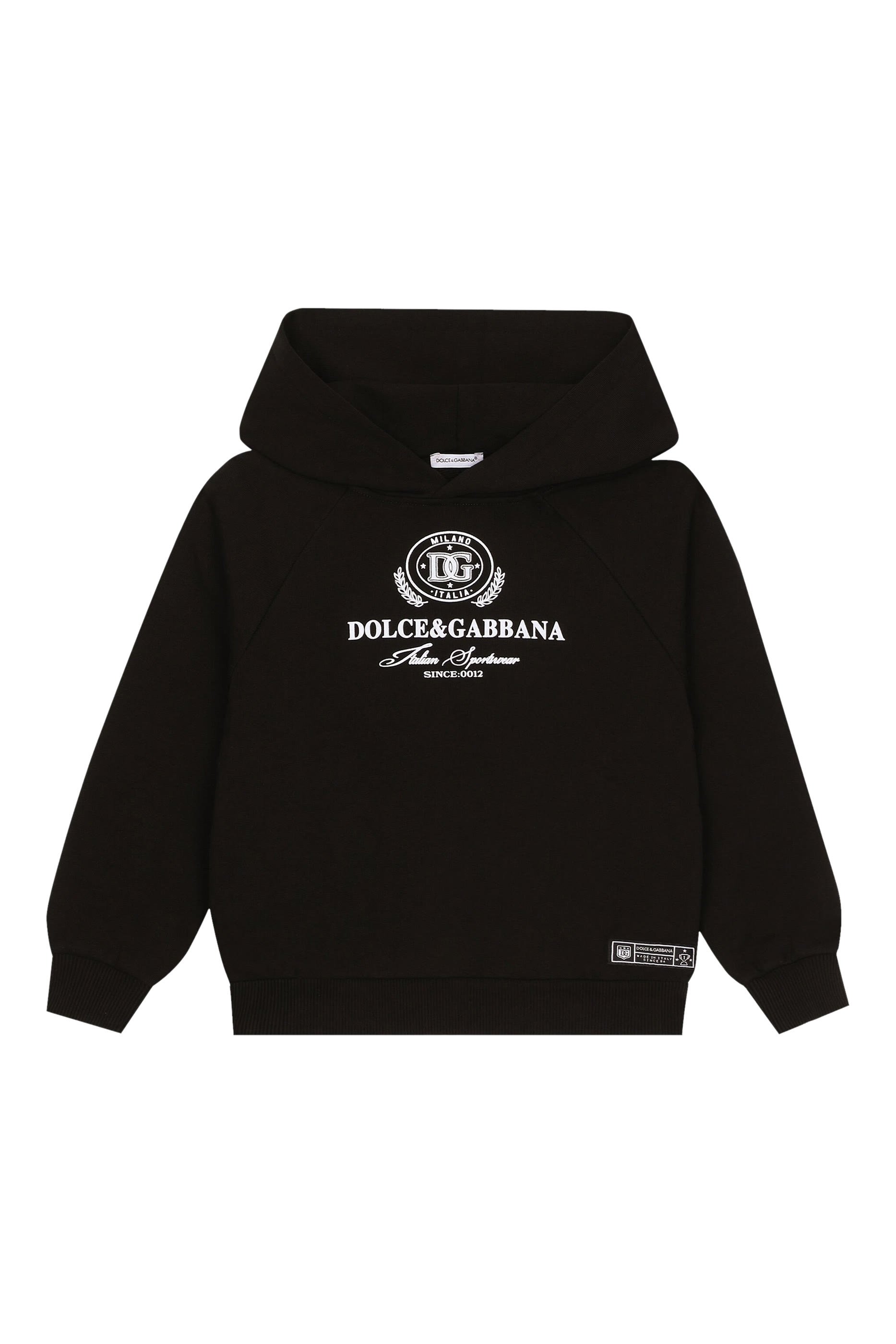 سويت شيرت بغطاء رأس بطبعات شعار الماركة للأطفال