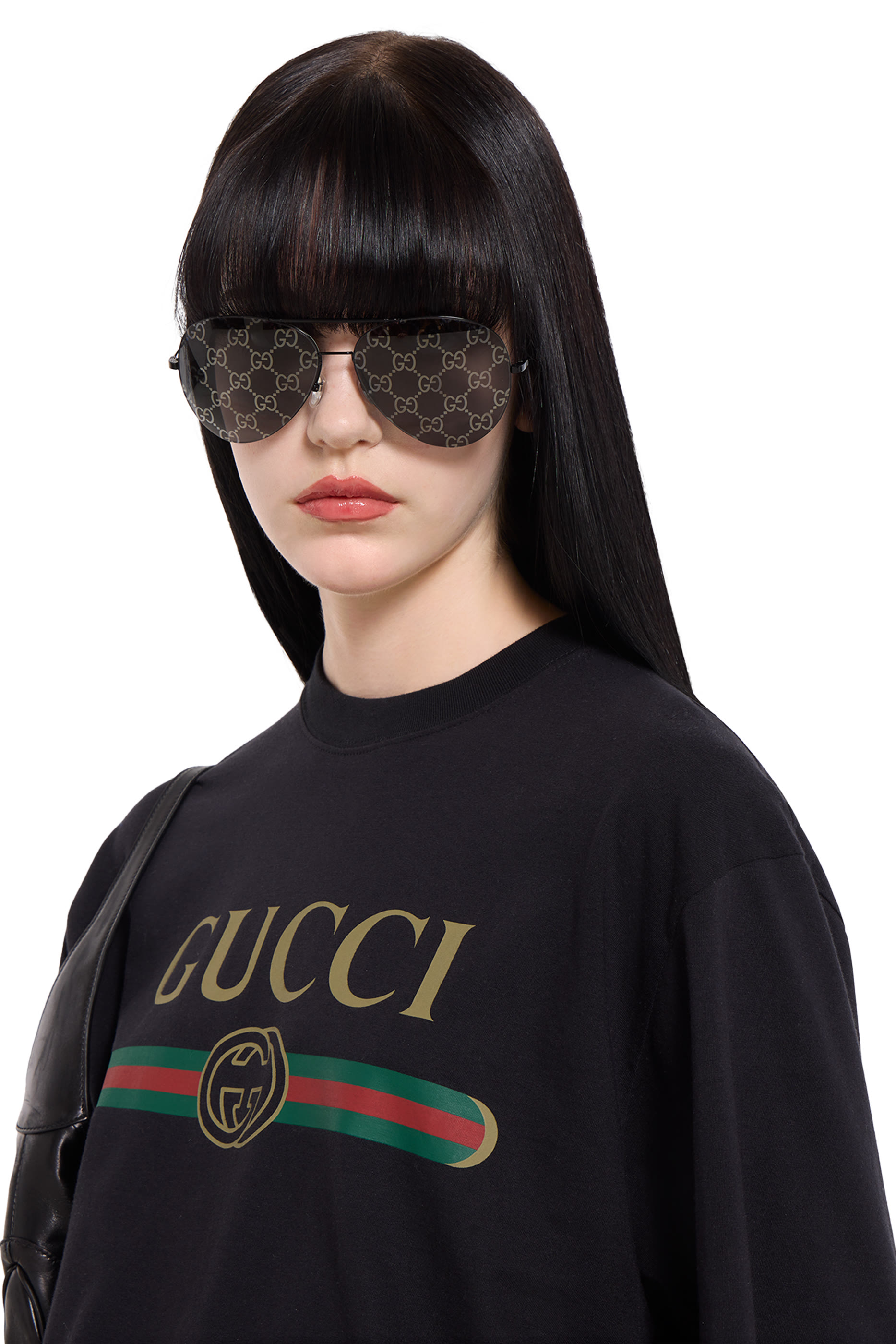 تيشيرت بشعار الماركة قطن جيرسيه وحرير